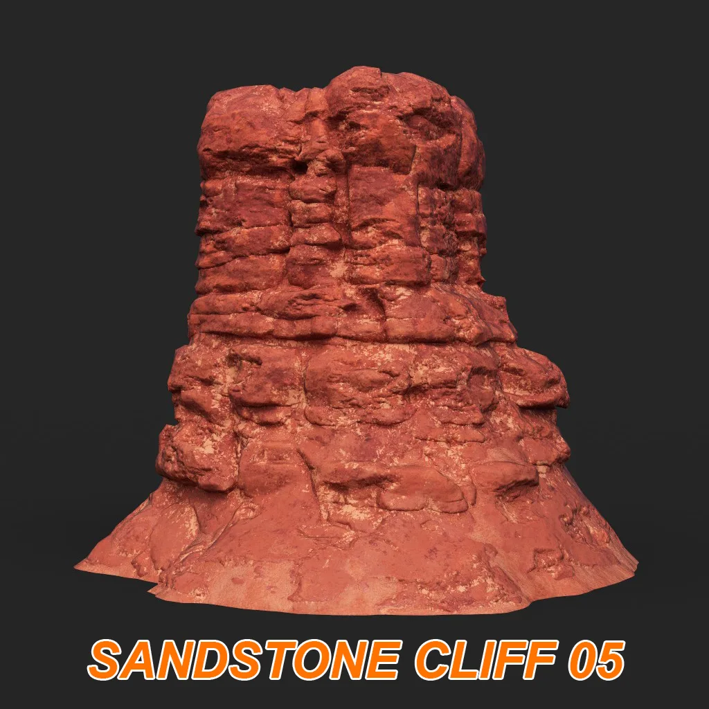 Low poly Sandstone Canyon Cliff 210907