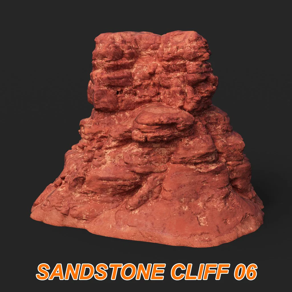 Low poly Sandstone Canyon Cliff 210907