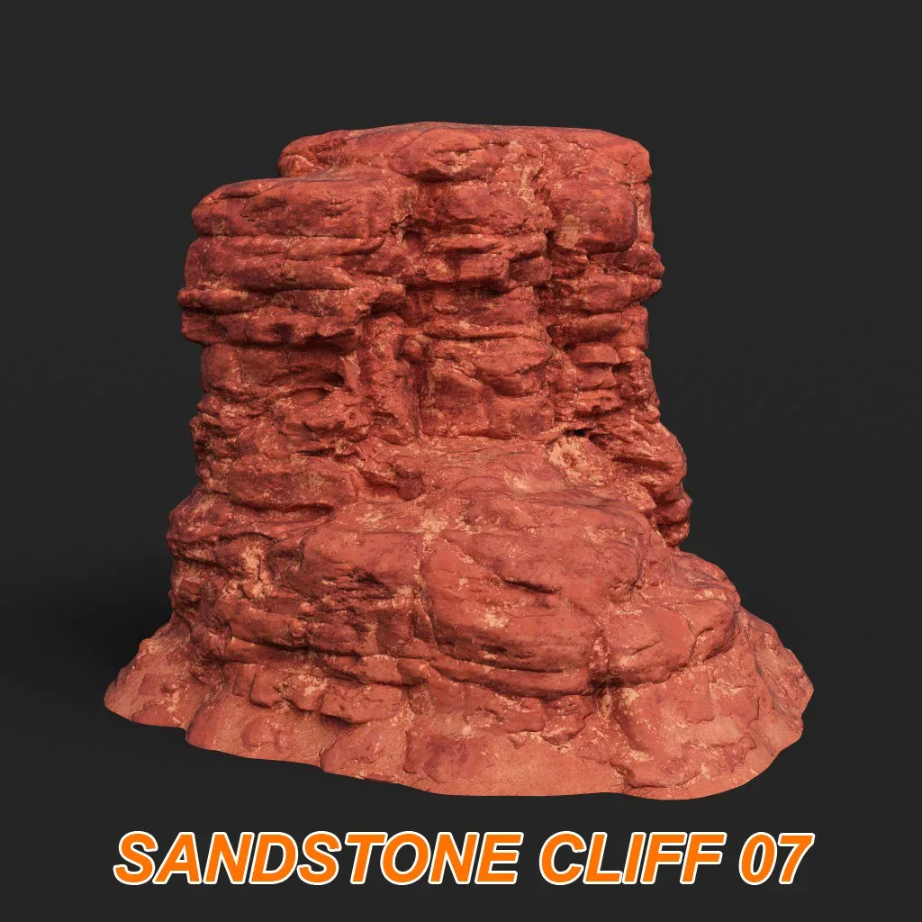 Low poly Sandstone Canyon Cliff 210907