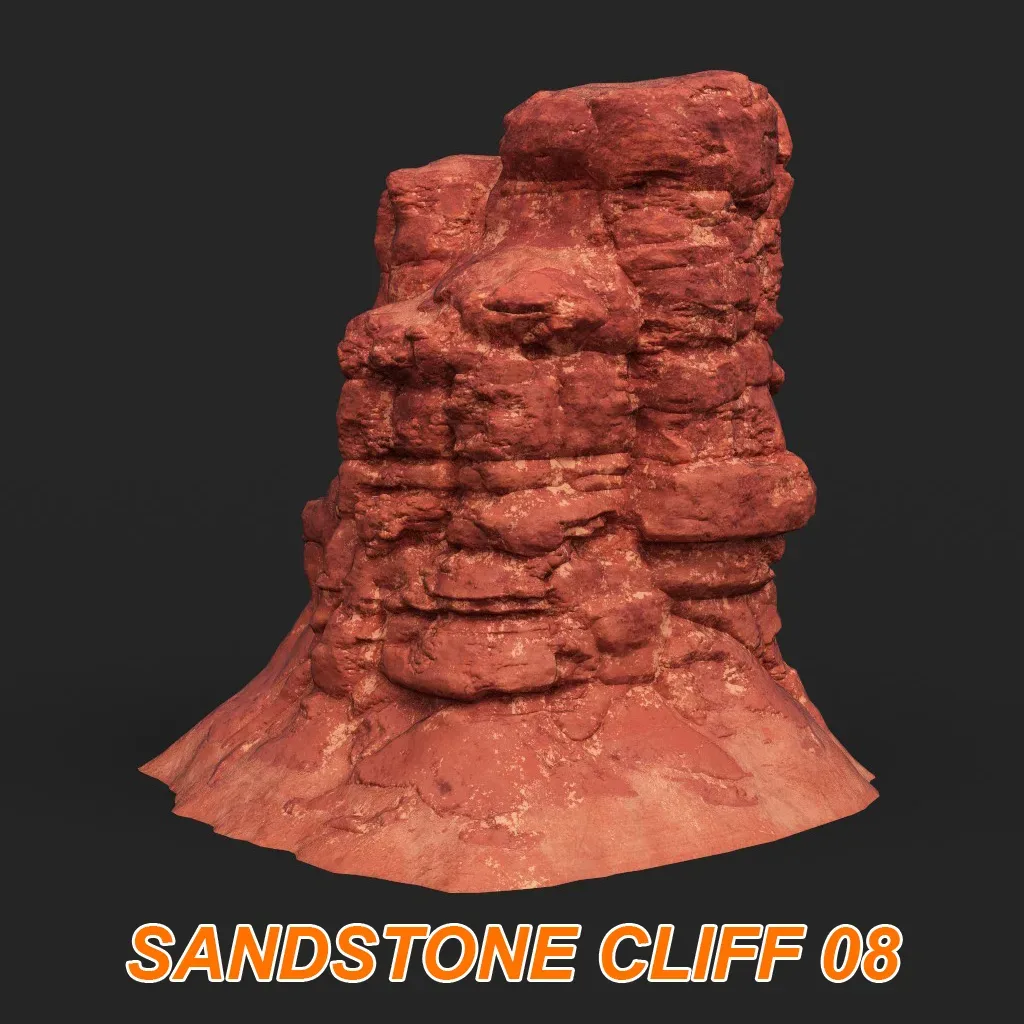 Low poly Sandstone Canyon Cliff 210907