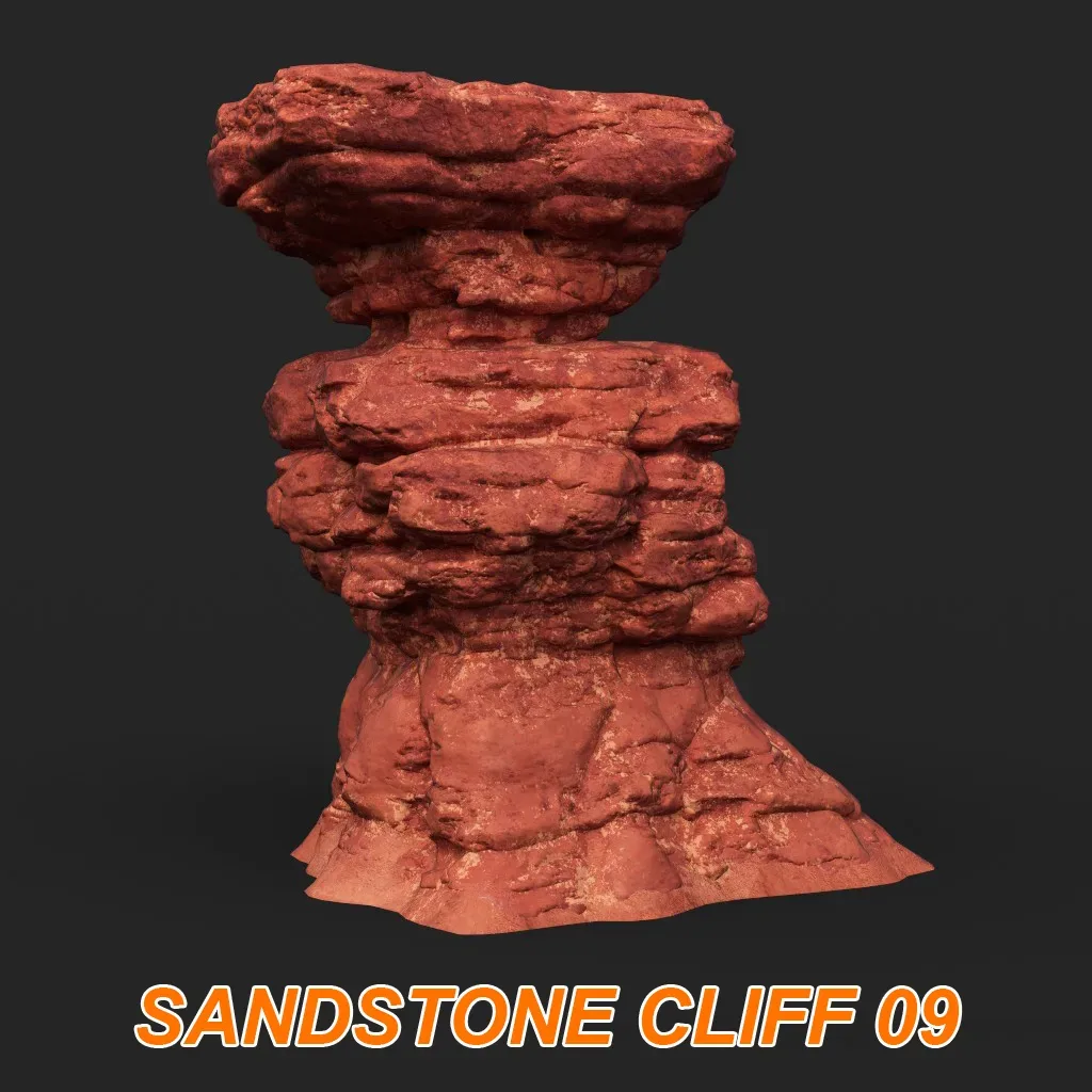 Low poly Sandstone Canyon Cliff 210907