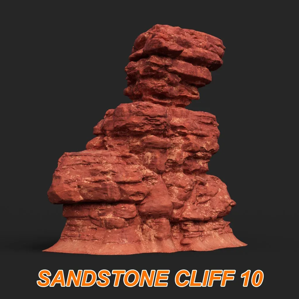 Low poly Sandstone Canyon Cliff 210907