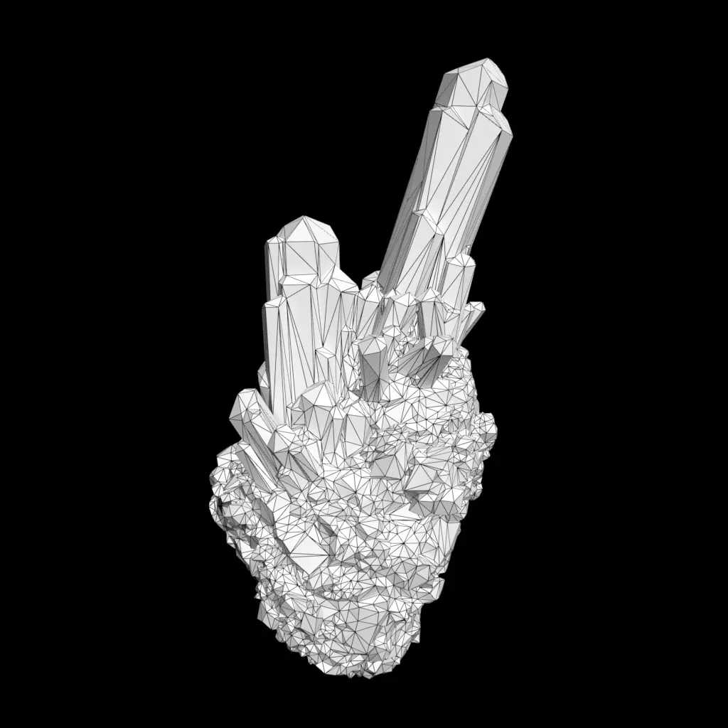 Low Poly Green Gem Mineral Rock 210829