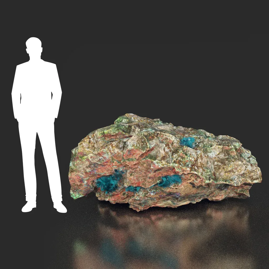 Low Poly Blue Gem Mineral Rock 210823