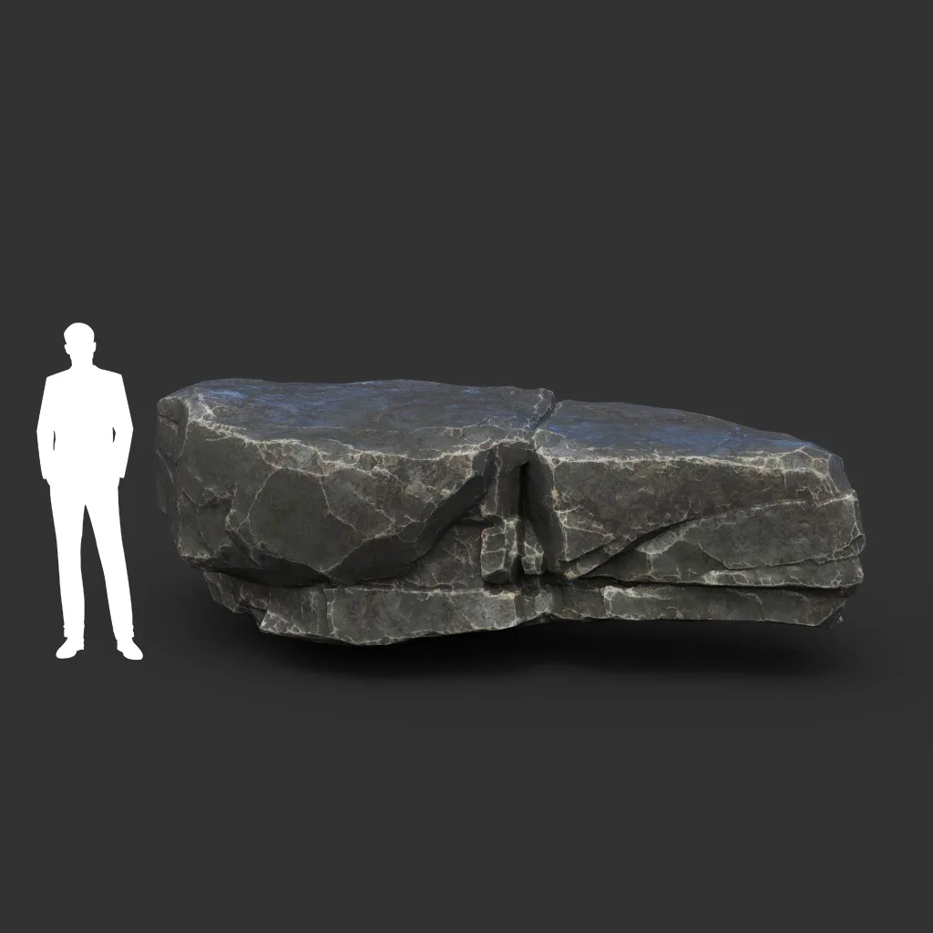 Low poly Black Sharp Modular Rock 210807