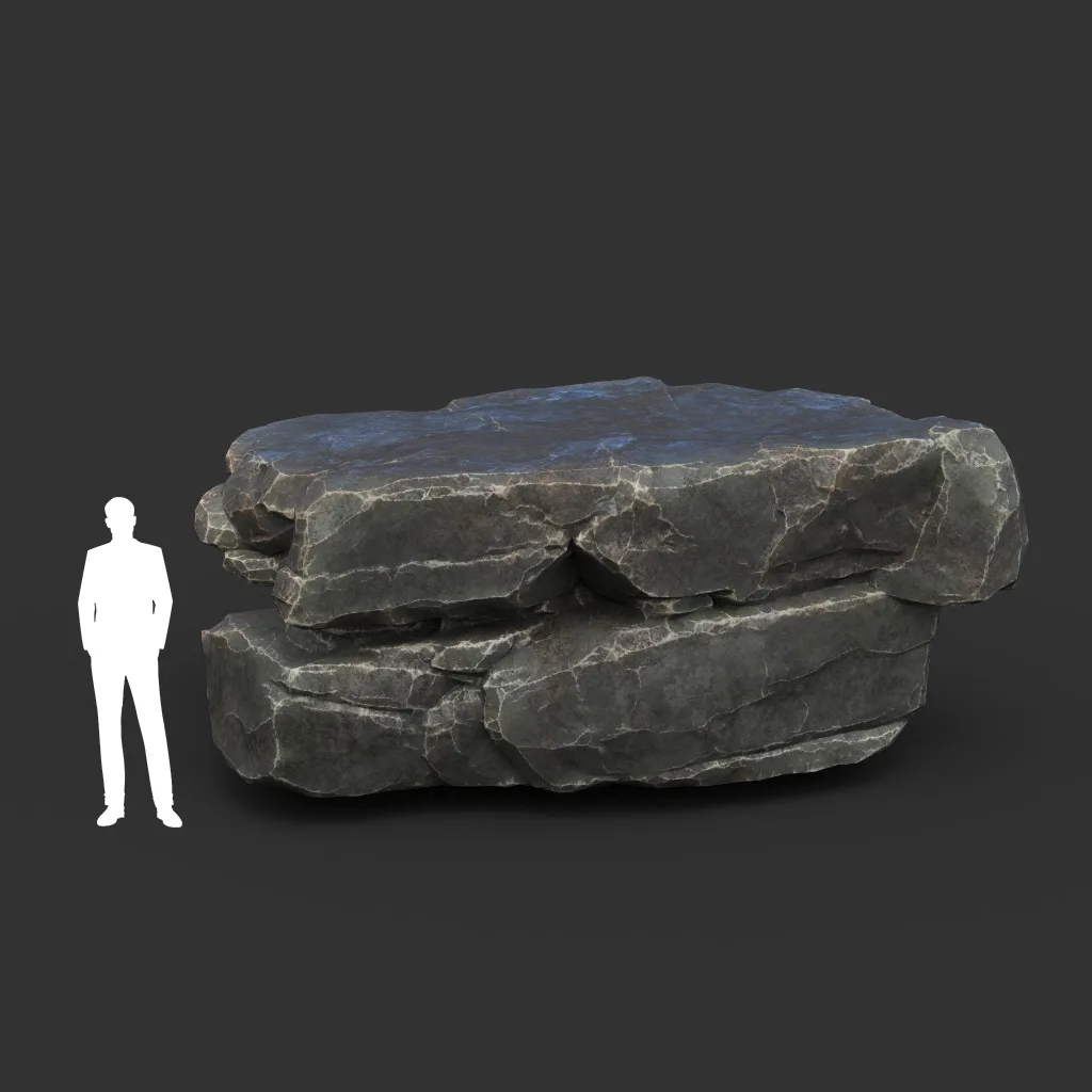 Low poly Black Sharp Modular Rock 210807