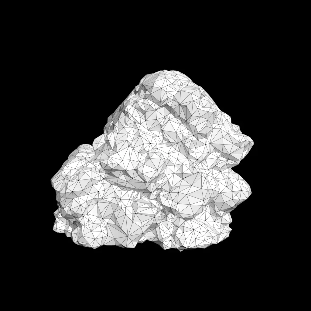 Low poly Black Mossy Lava Modular Rock 210720