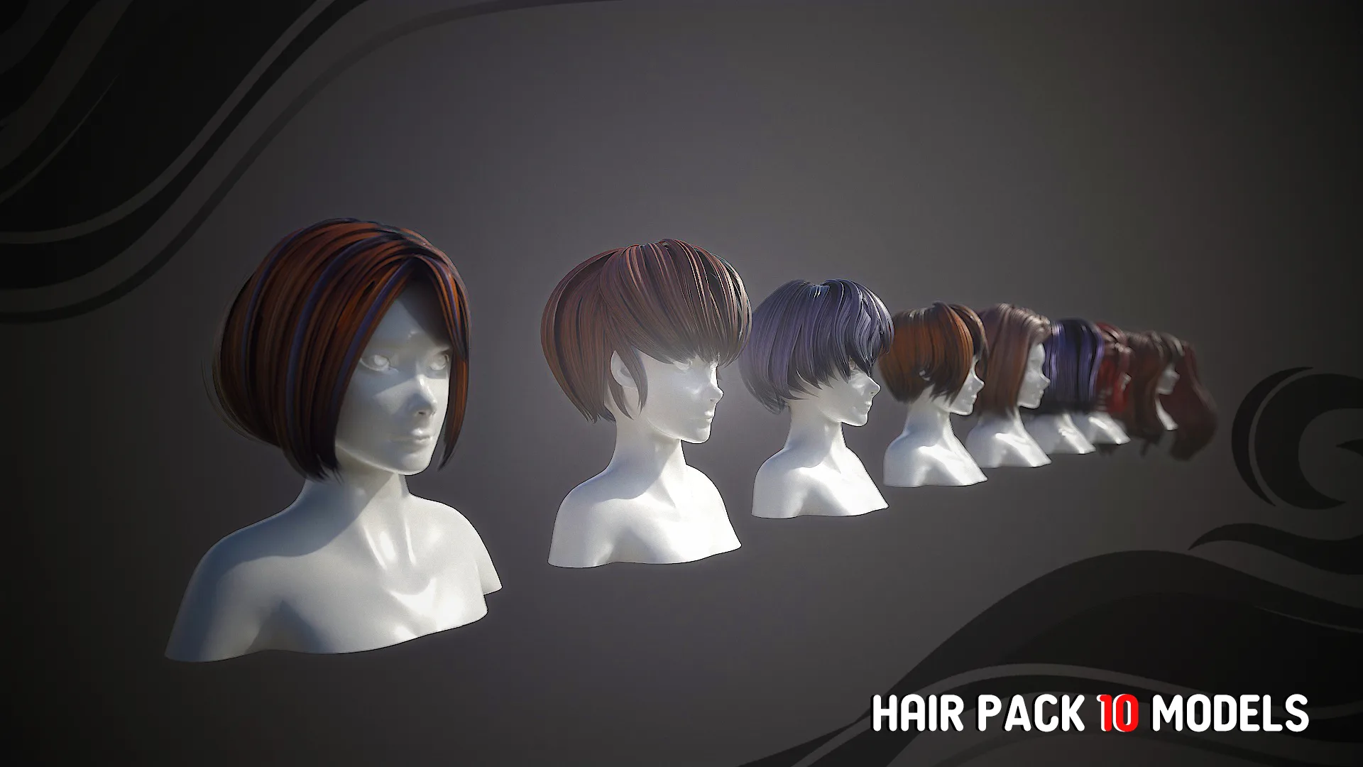 Hair pack 10 models