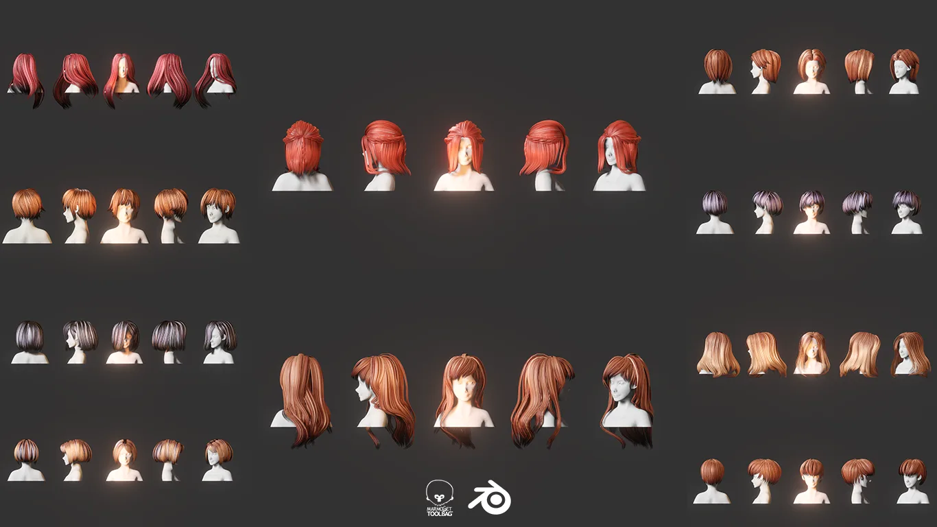 Hair pack 10 models