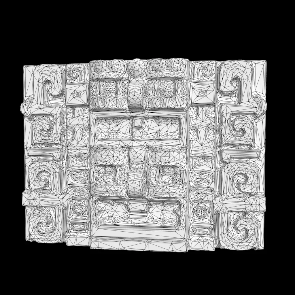 Low poly Mayan Inca Aztec Wall Modular Pack Mossy 210616