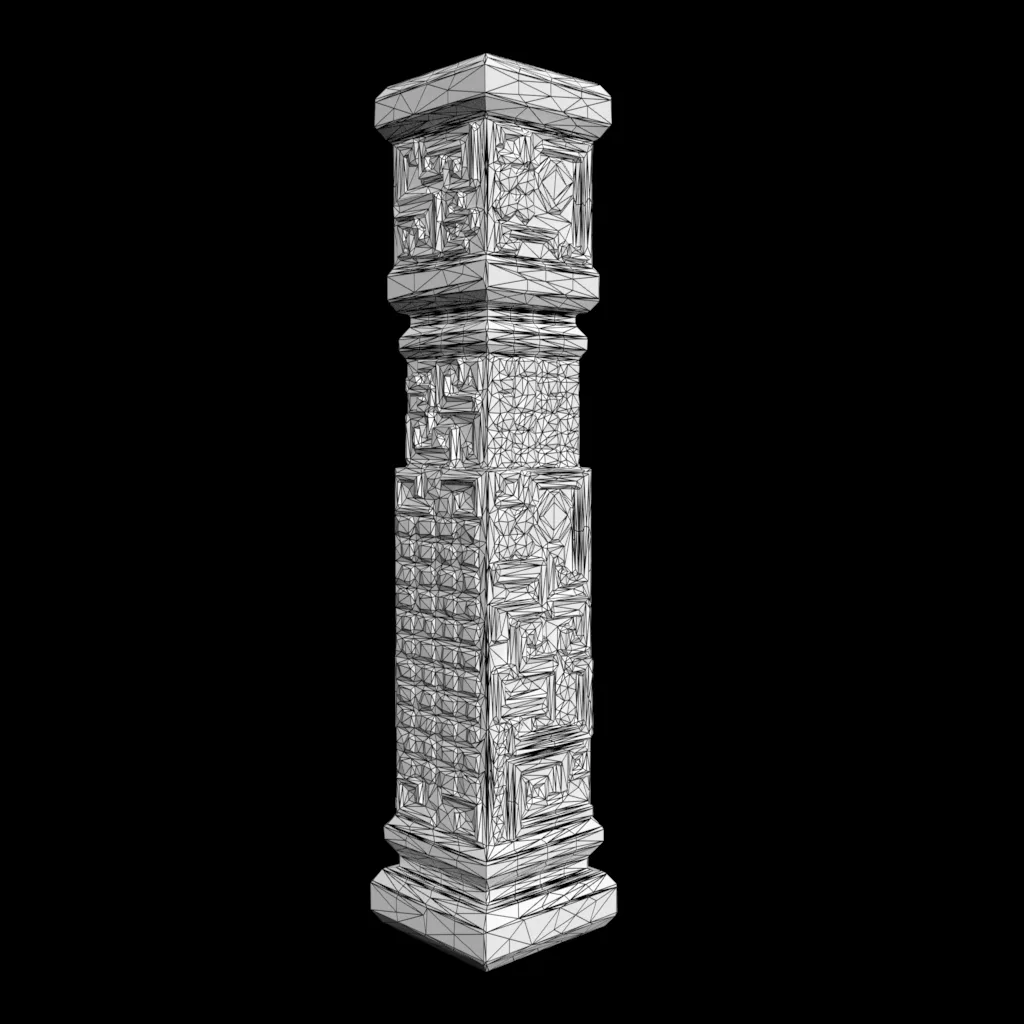 Low poly Mayan Inca Aztec Column Modular Pack 210616