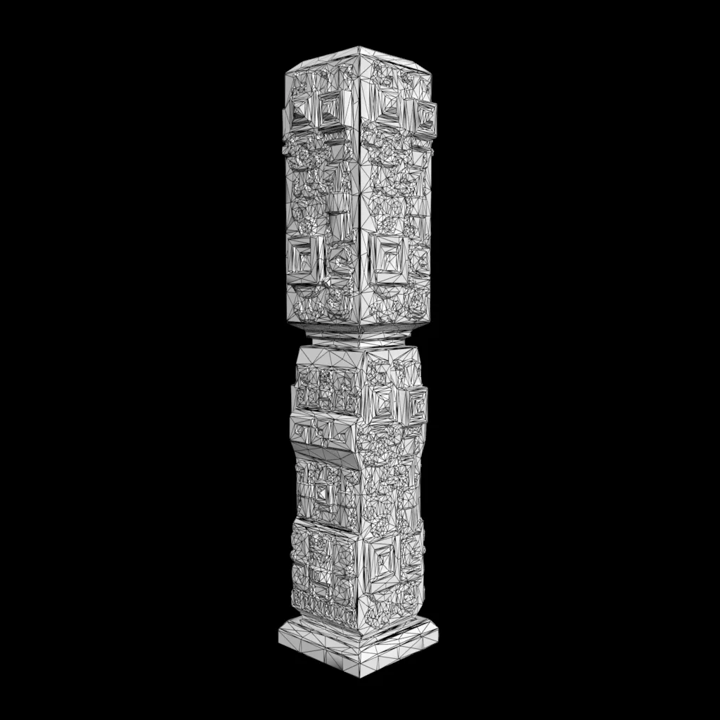 Low poly Mayan Inca Aztec Column Modular Pack 210616