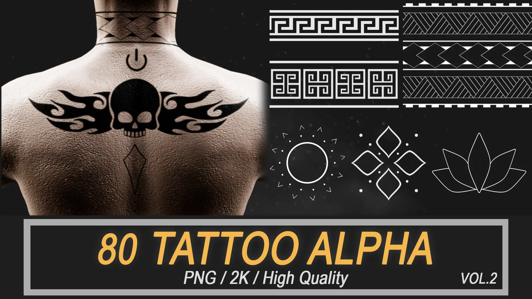 80 Tattoo Alpha / Stencil Patterns Vol.2