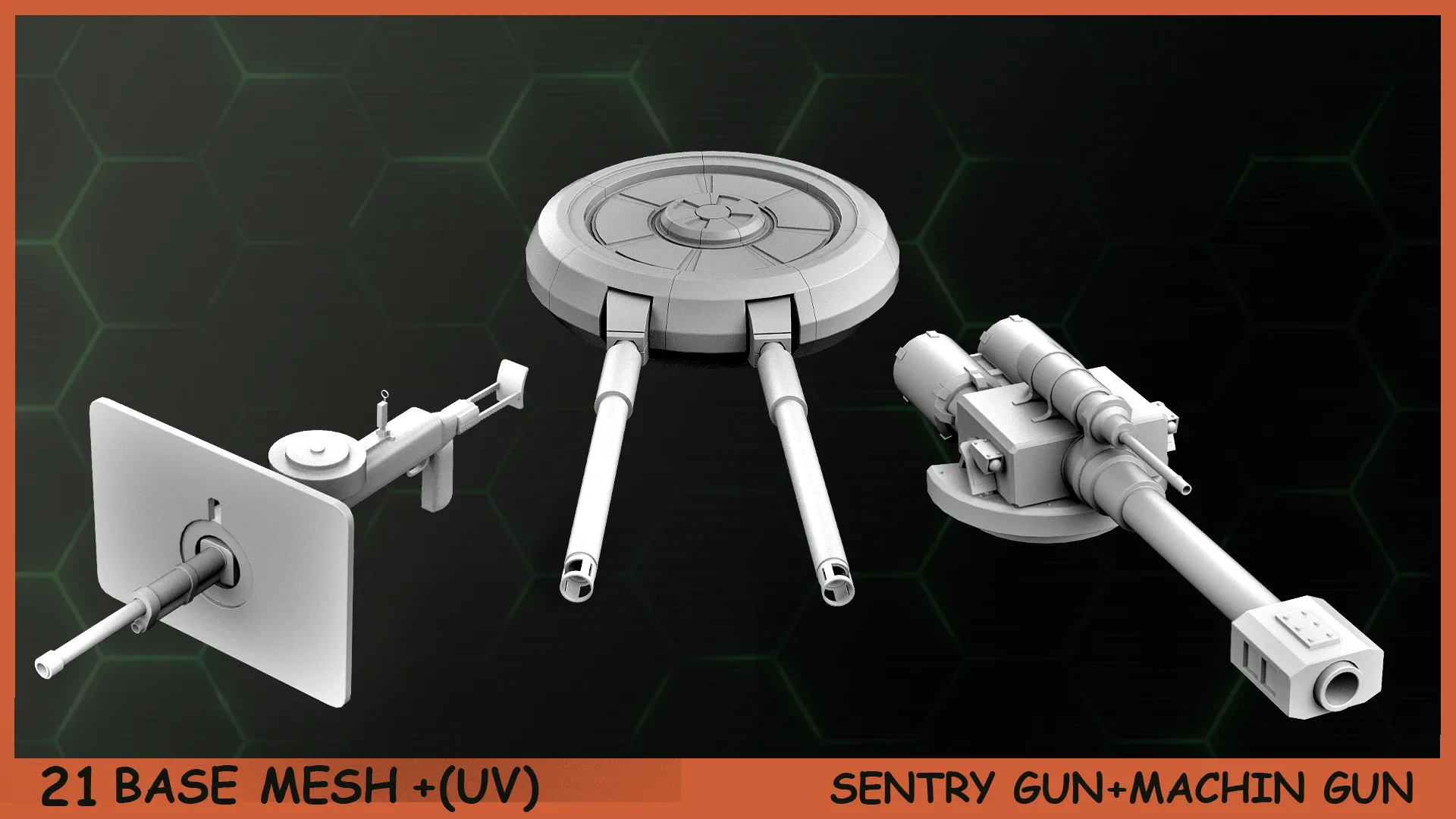 Fred;s BaseMeshes-SentryGuns_MachinGuns+UV Vol1