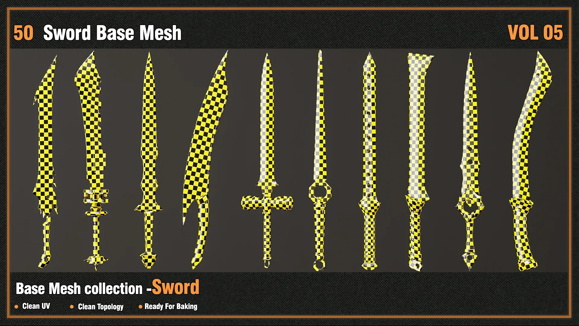 50 Sword Base Mesh - VOL 05 ( Game Ready )