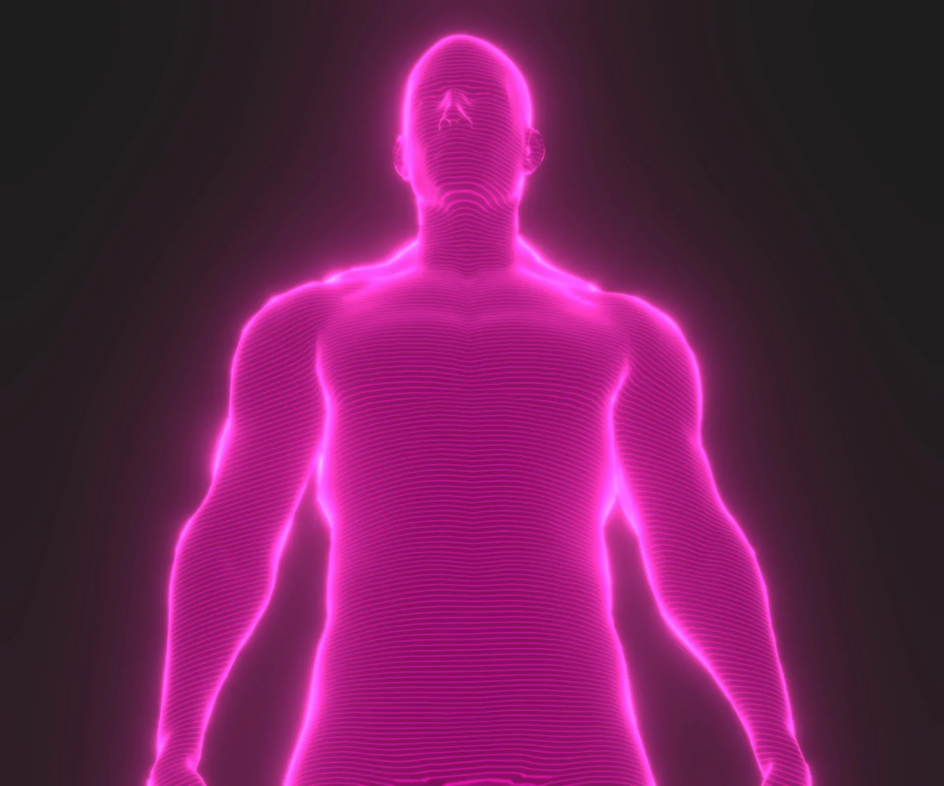 Animated Human Hologram Male 3D Model