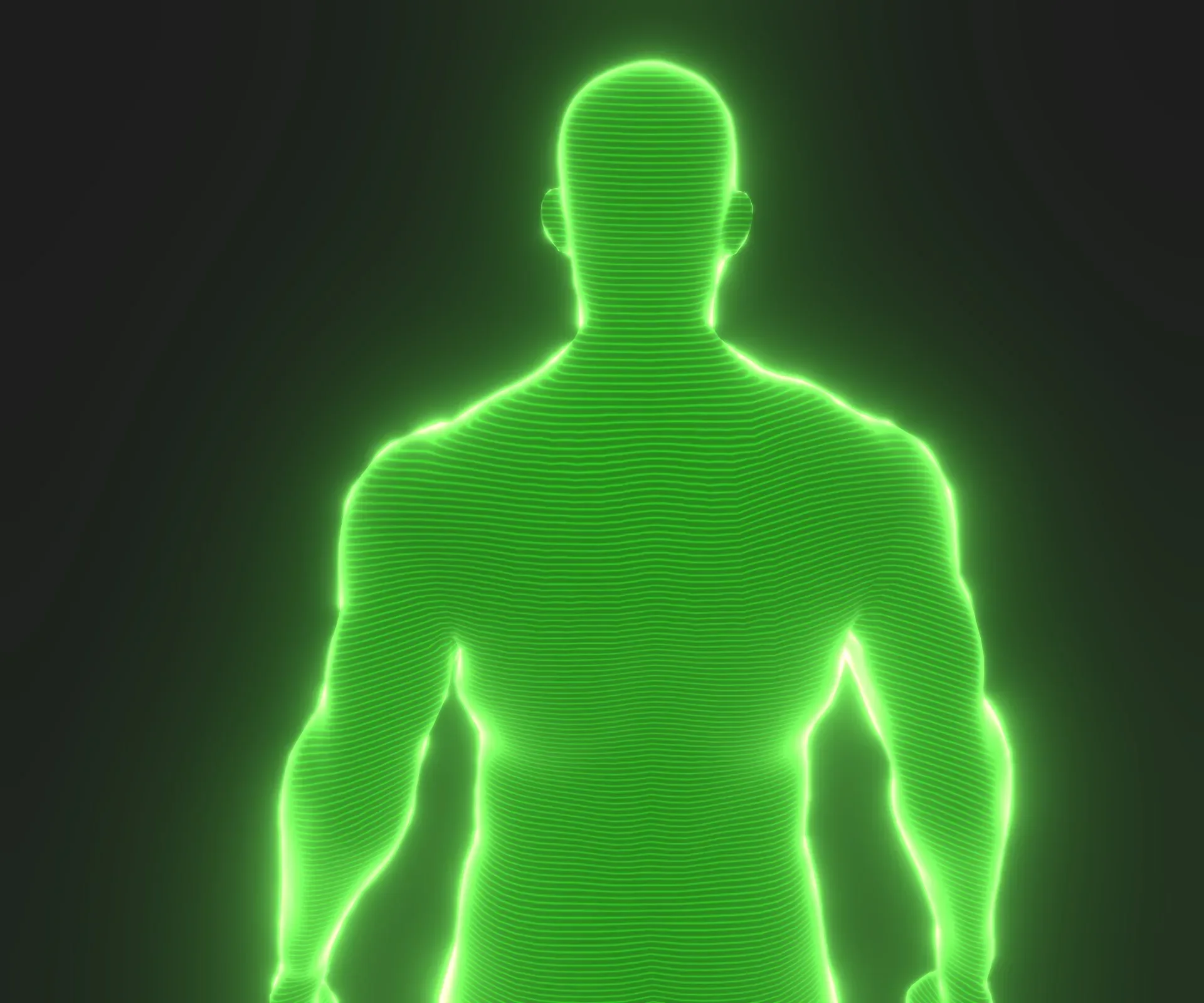 Animated Human Hologram Male 3D Model