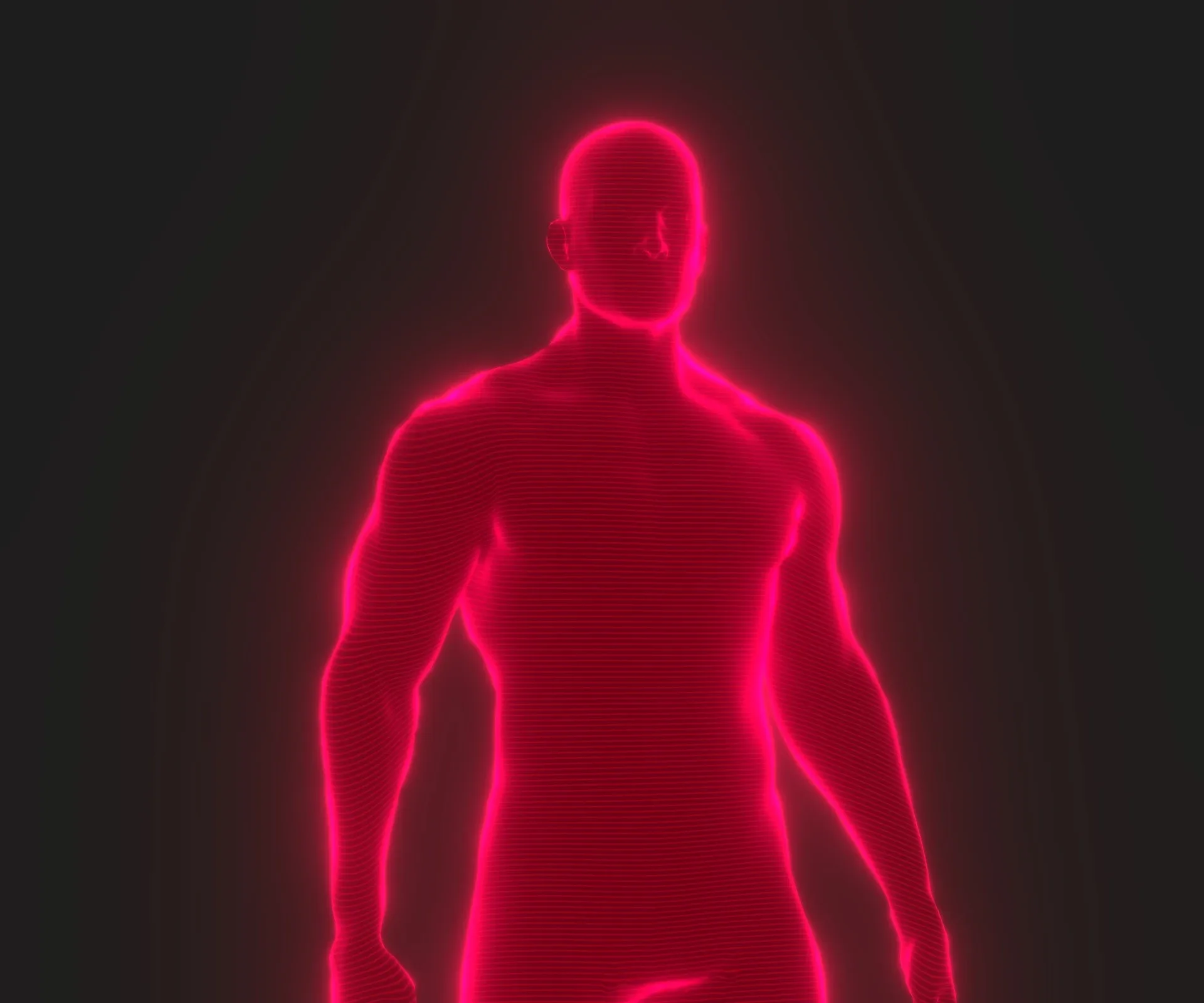 Animated Human Hologram Male 3D Model