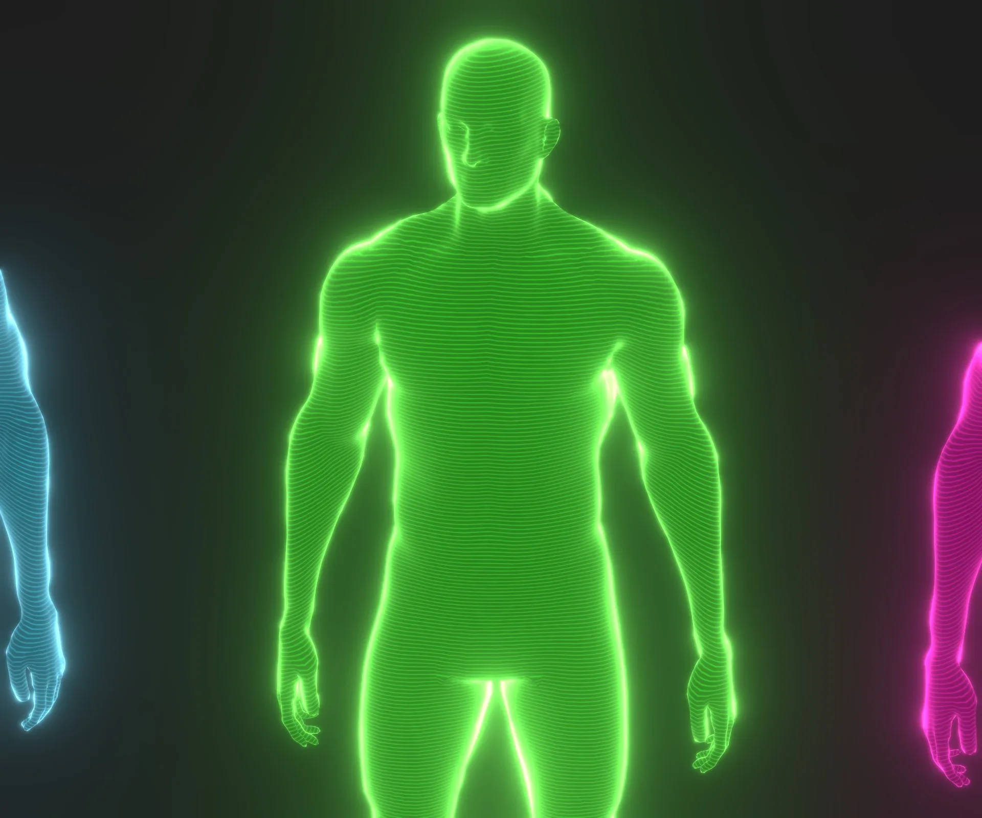 Animated Human Hologram Male 3D Model