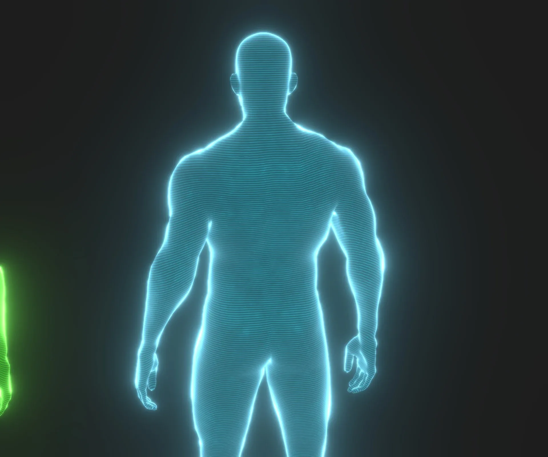 Animated Human Hologram Male 3D Model