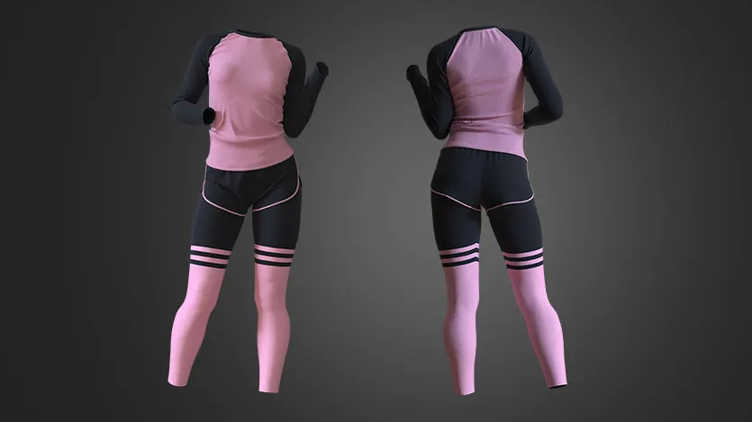 Women's Training Outfit | clo3d | marvelous designer