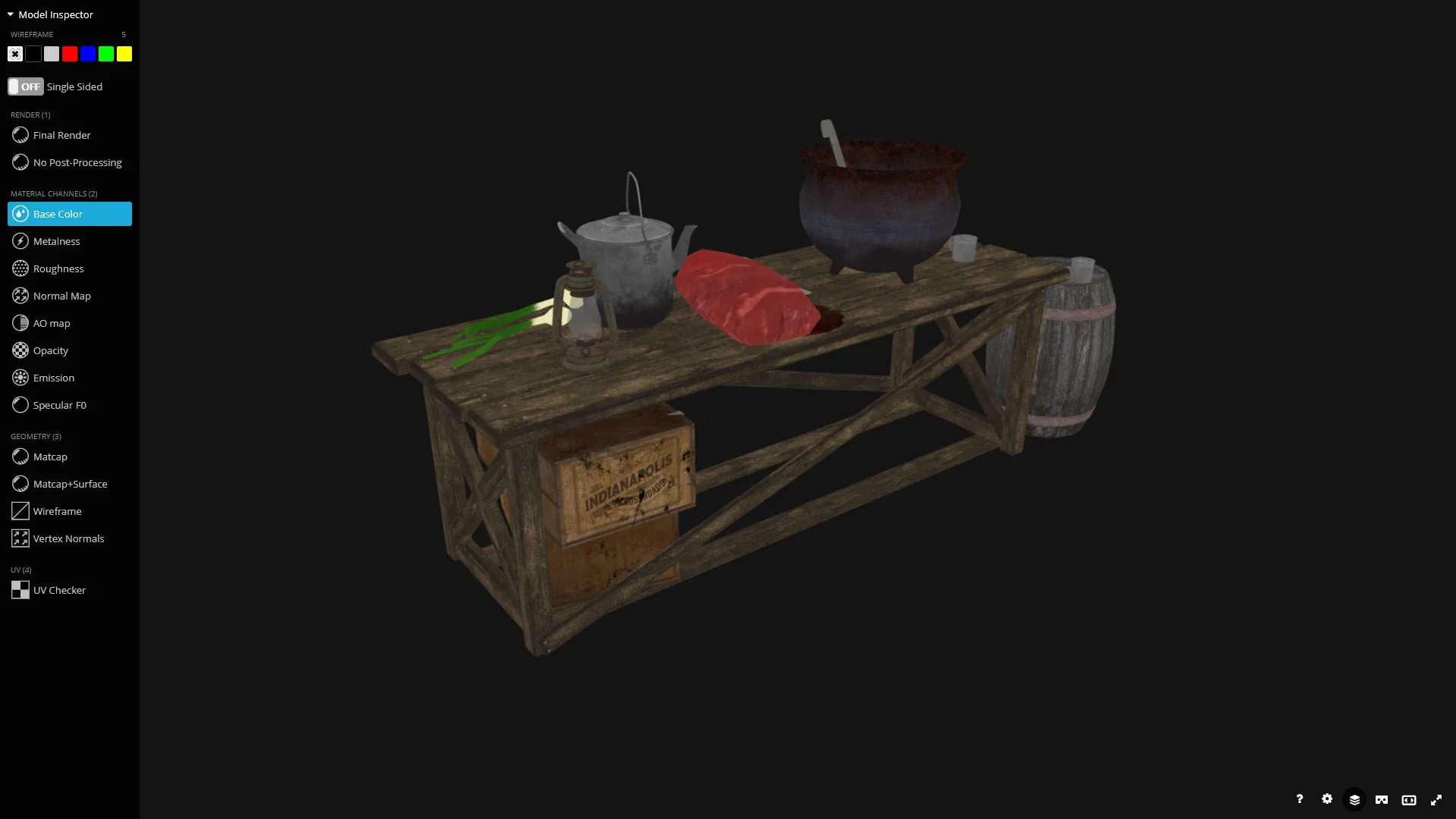 Game Asset - Table for preparing the stew Low-poly 3D model