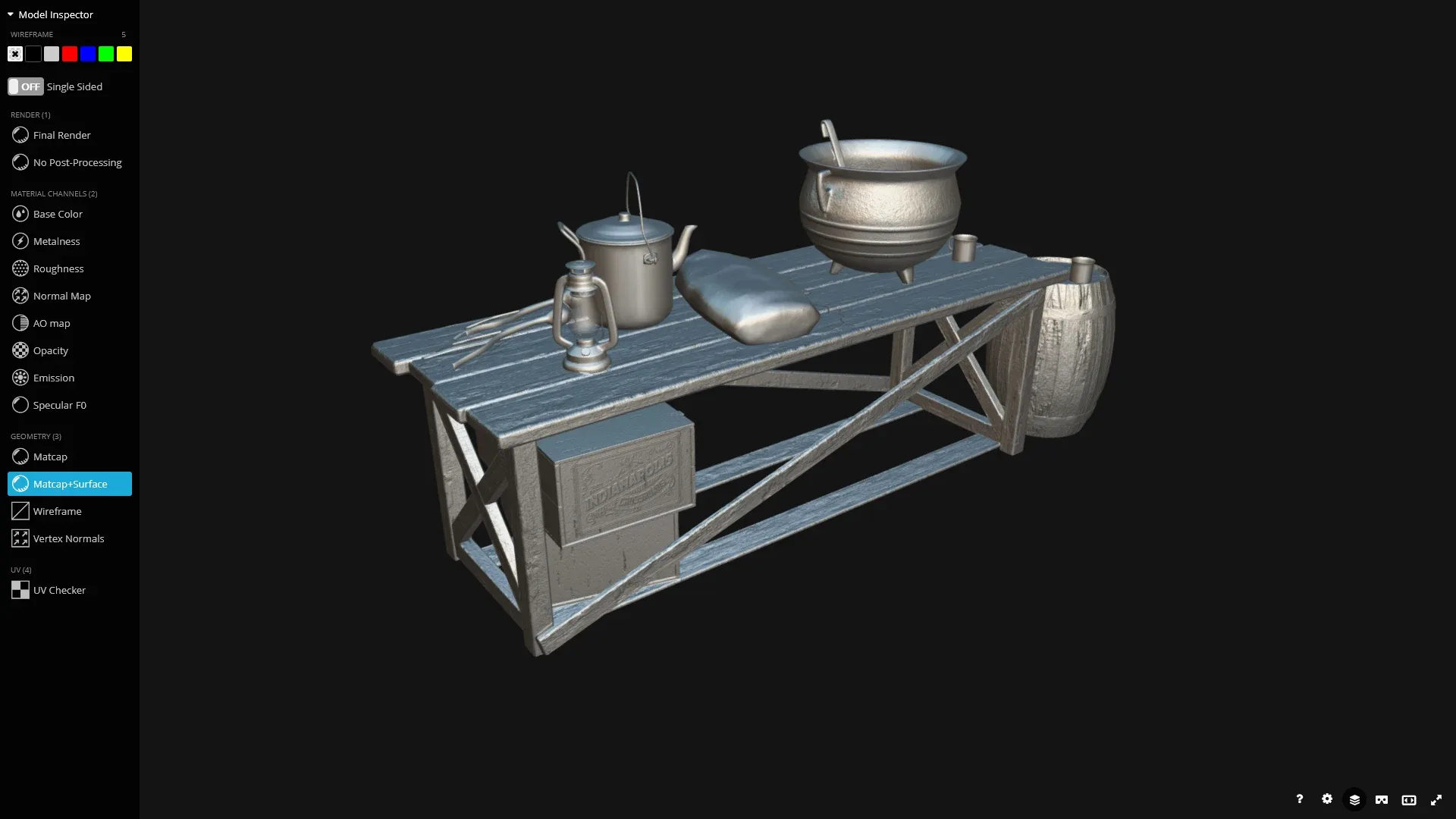 Game Asset - Table for preparing the stew Low-poly 3D model