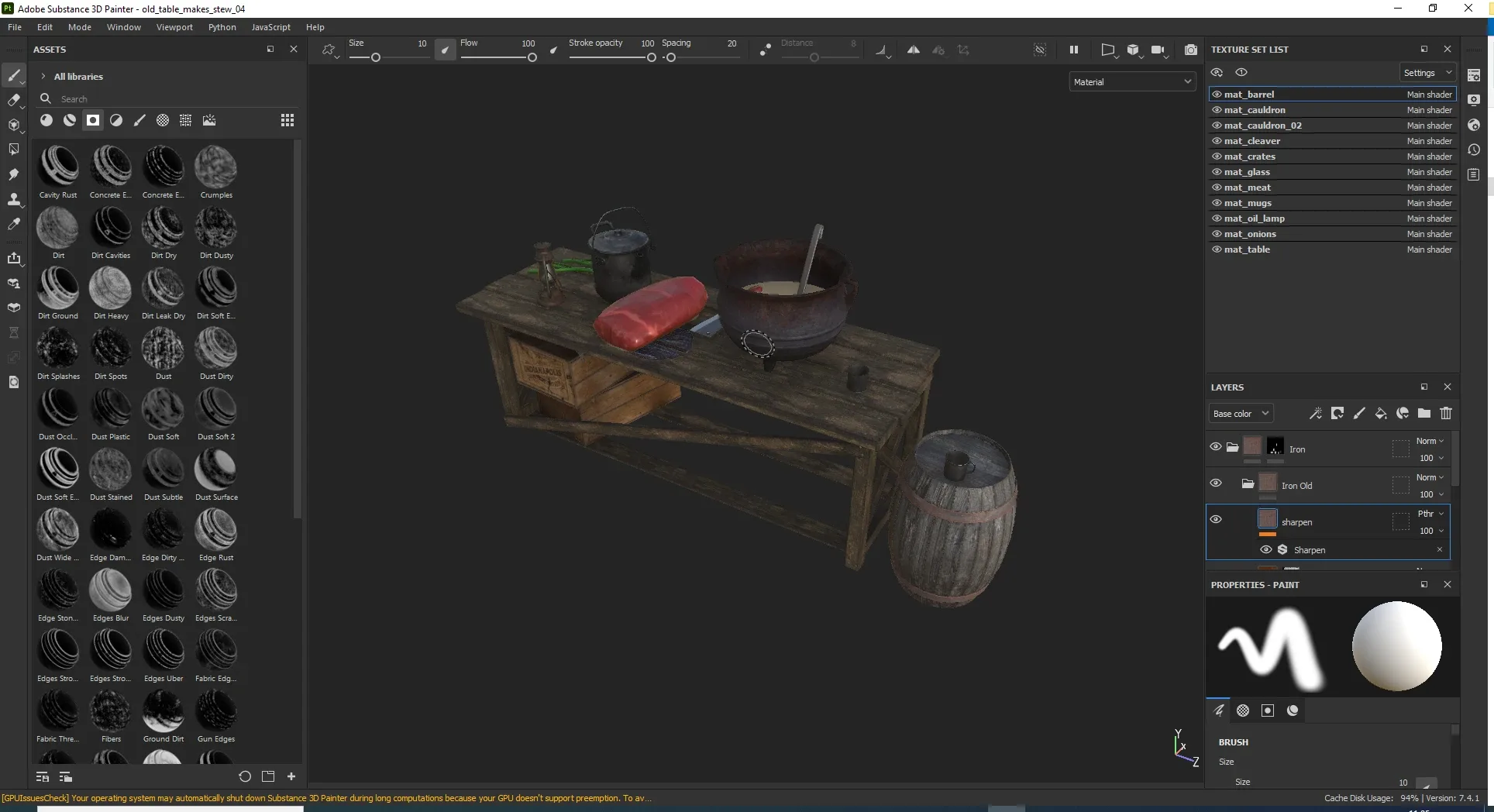 Game Asset - Table for preparing the stew Low-poly 3D model