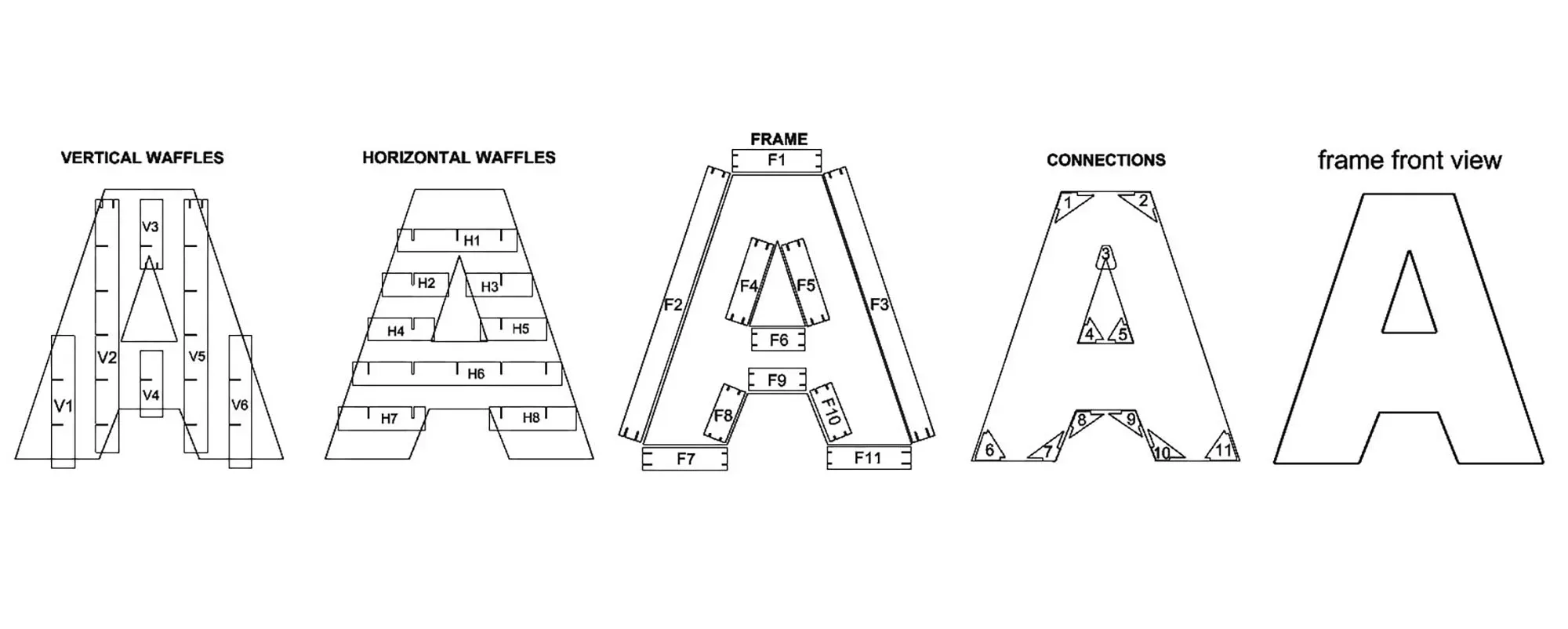 waffle shelf letter "A"