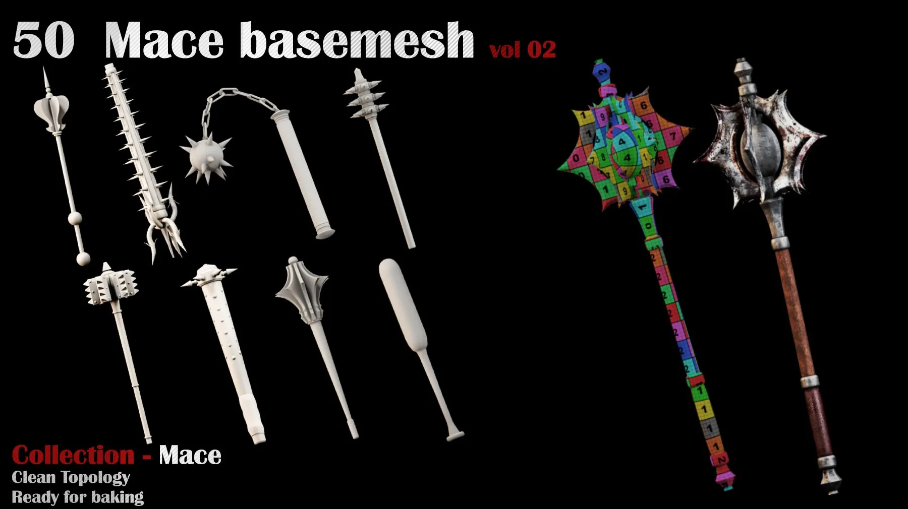 50 Mace Basemesh - vol 02 (Game Ready)