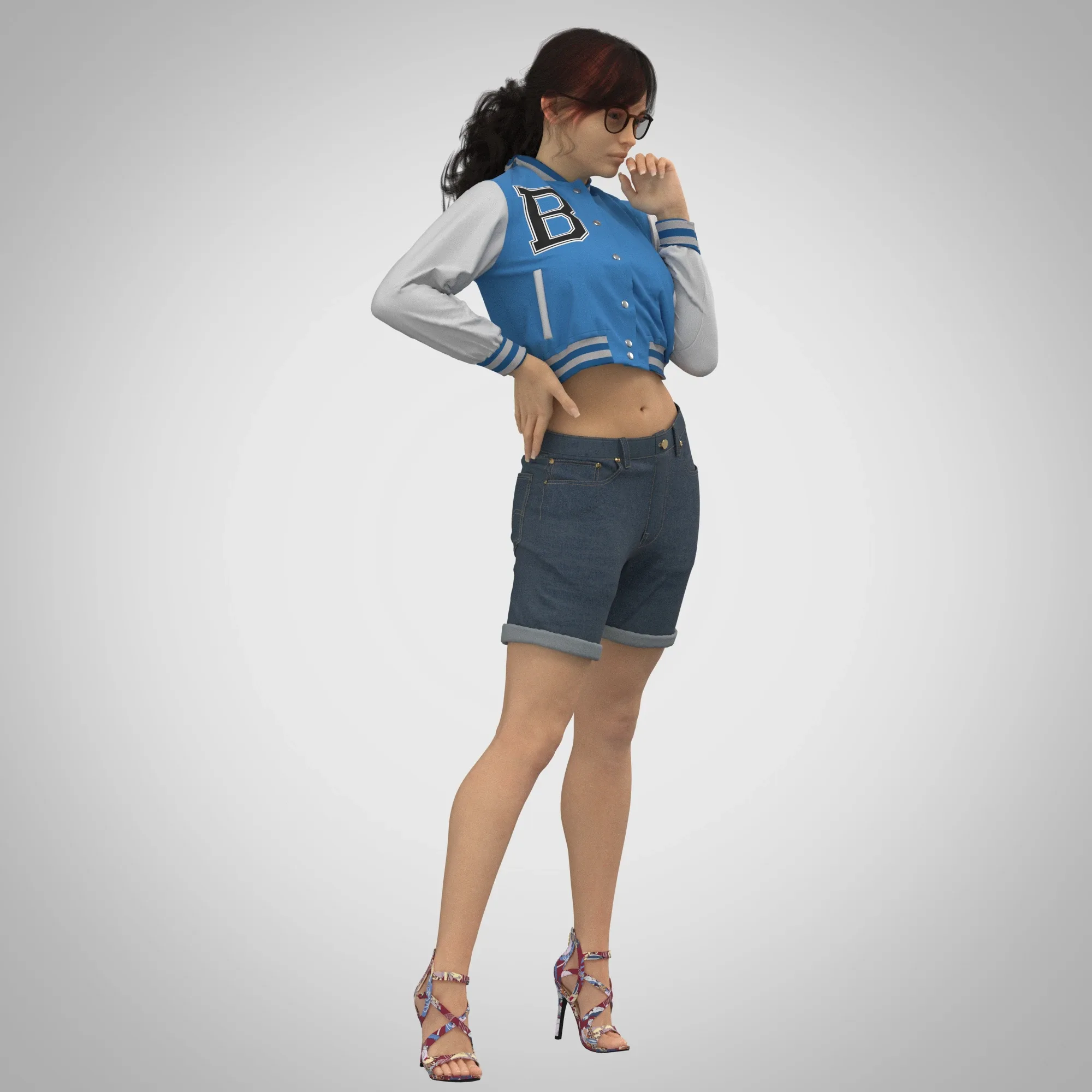 Baseball Fashion Jackets For Women, marvelous designer,clo3d