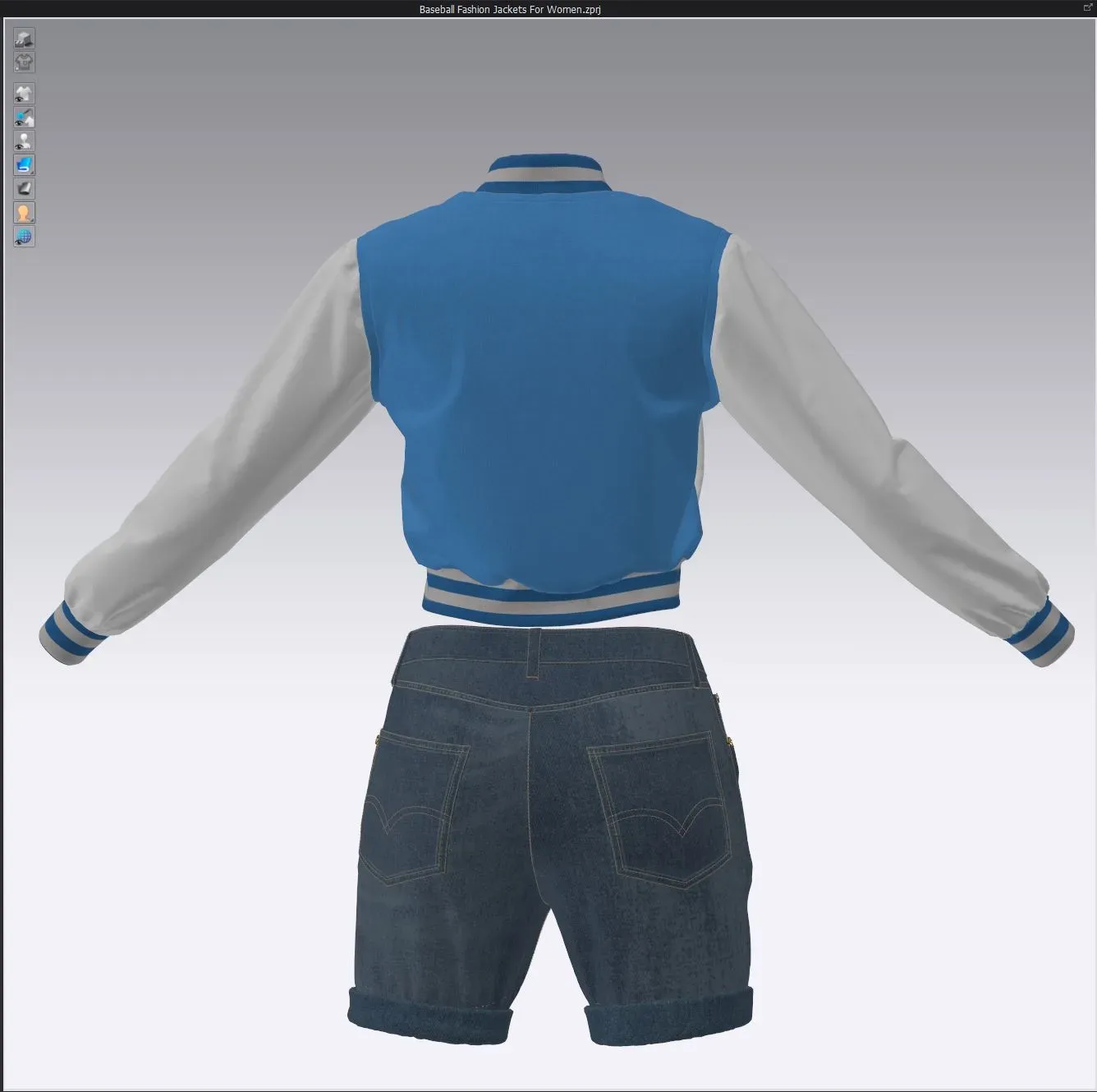 Baseball Fashion Jackets For Women, marvelous designer,clo3d