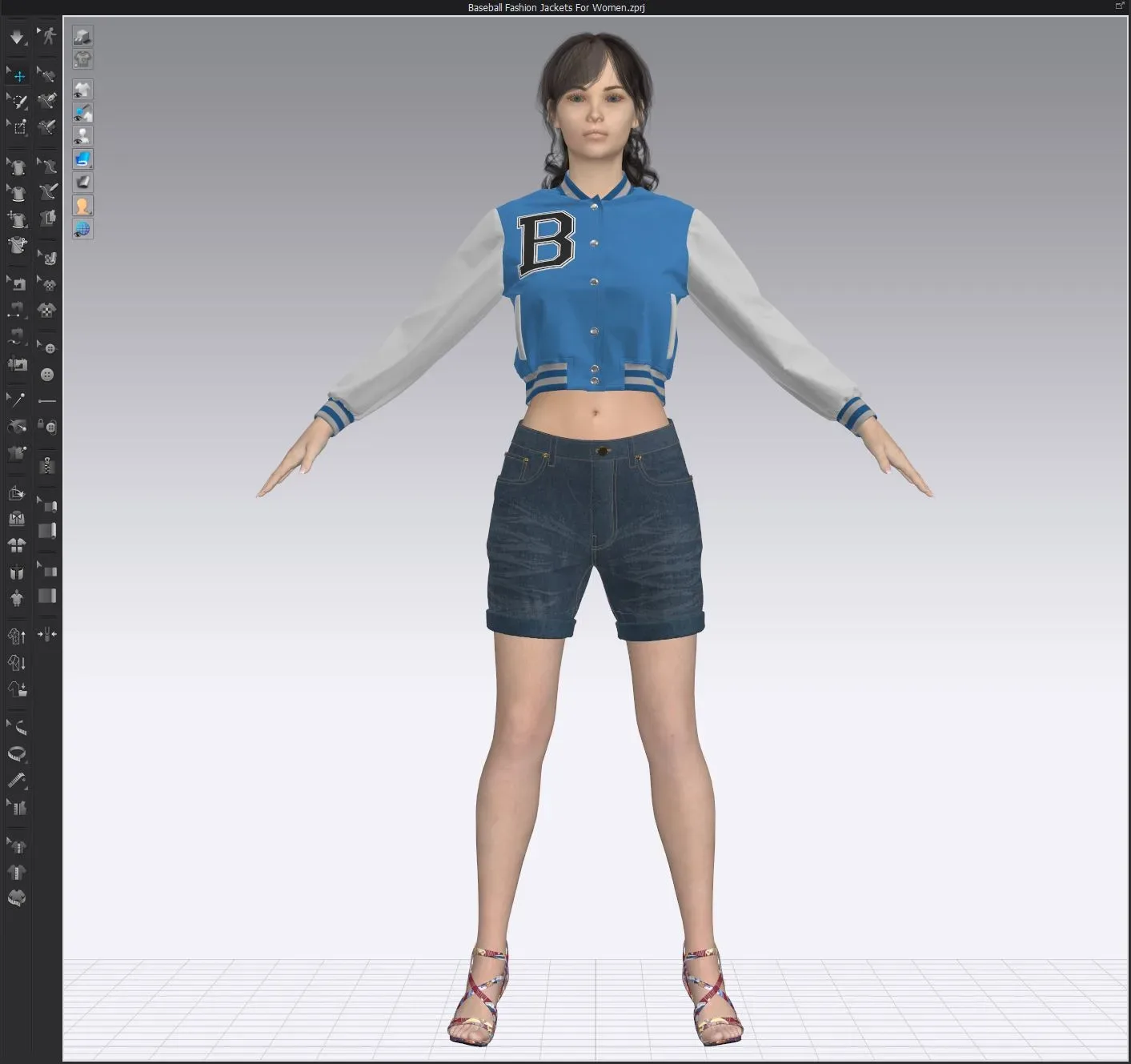 Baseball Fashion Jackets For Women, marvelous designer,clo3d