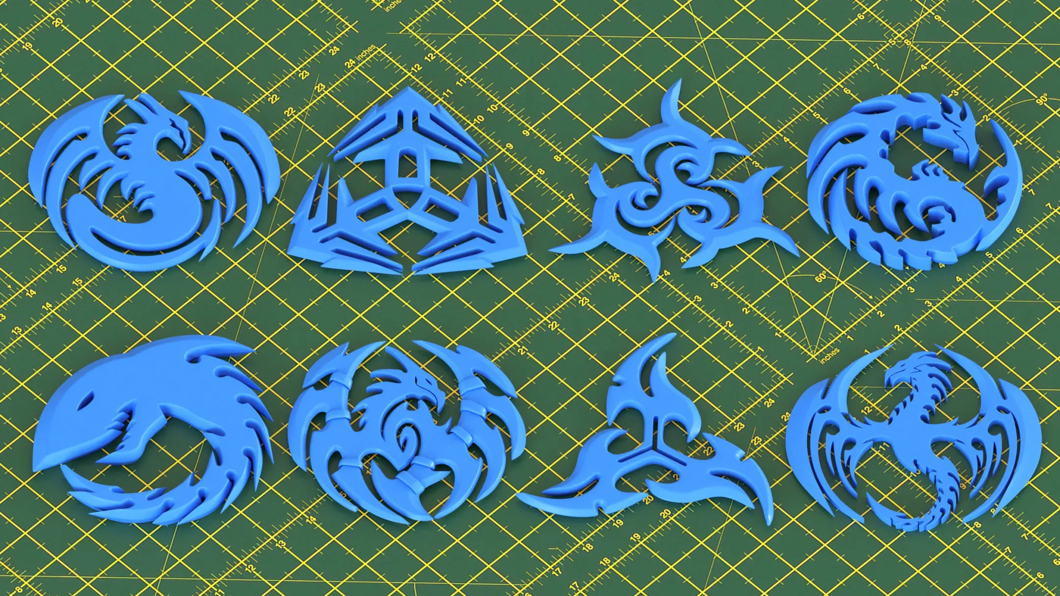 150 Hard Surface Shuriken 3d Print Ready _vol 02