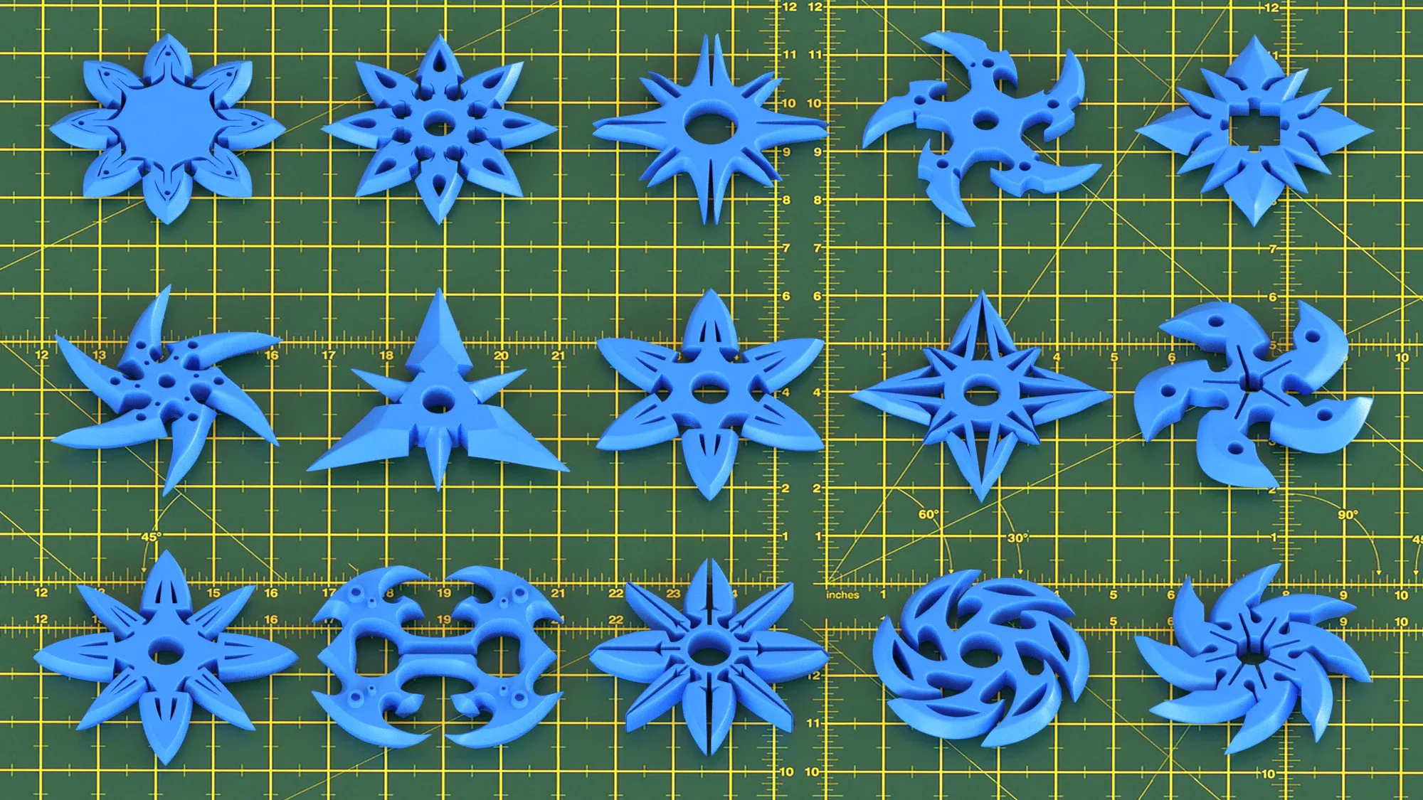 150 Hard Surface Shuriken 3d Print Ready _vol 02