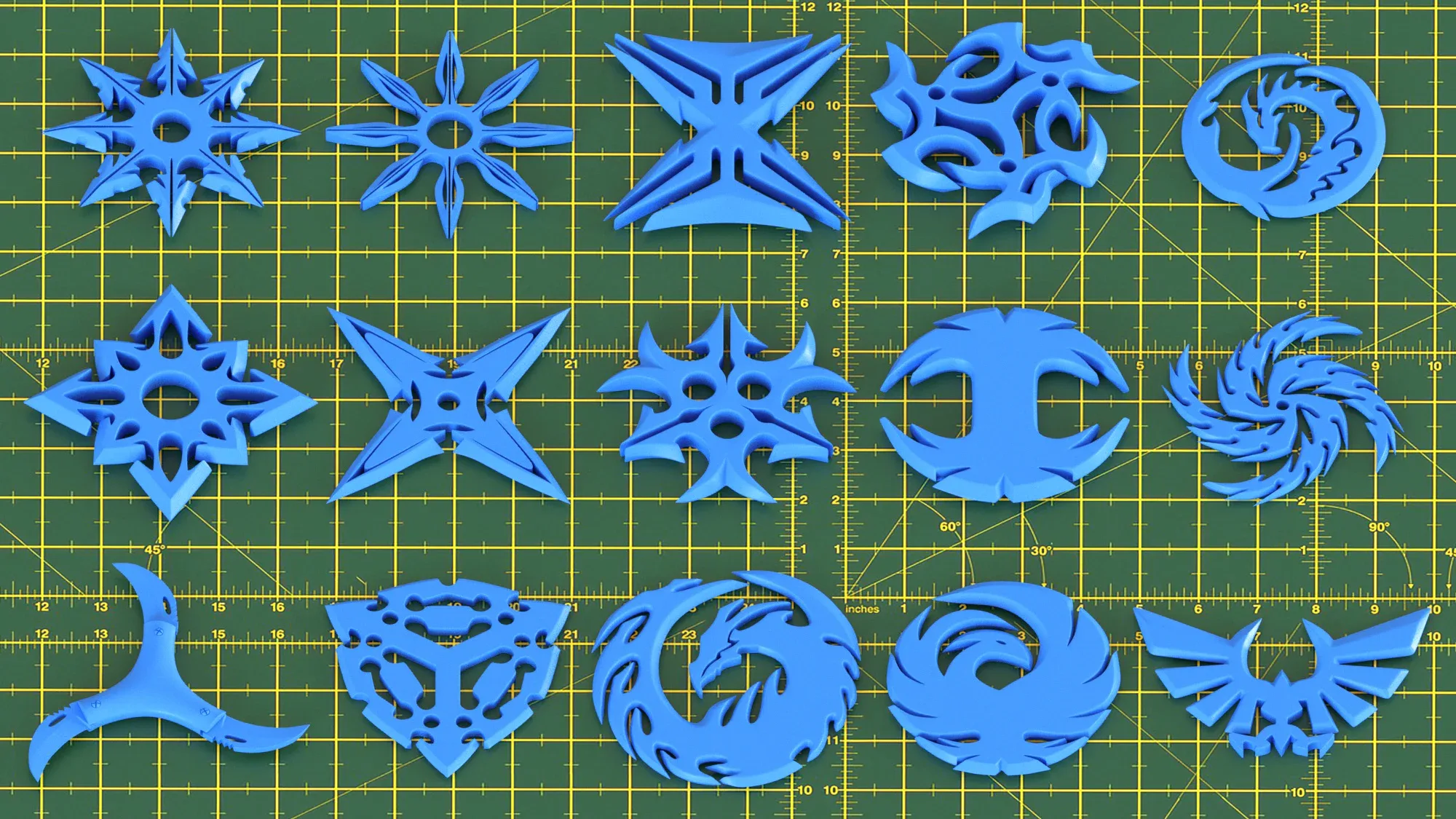 150 Hard Surface Shuriken 3d Print Ready _vol 02