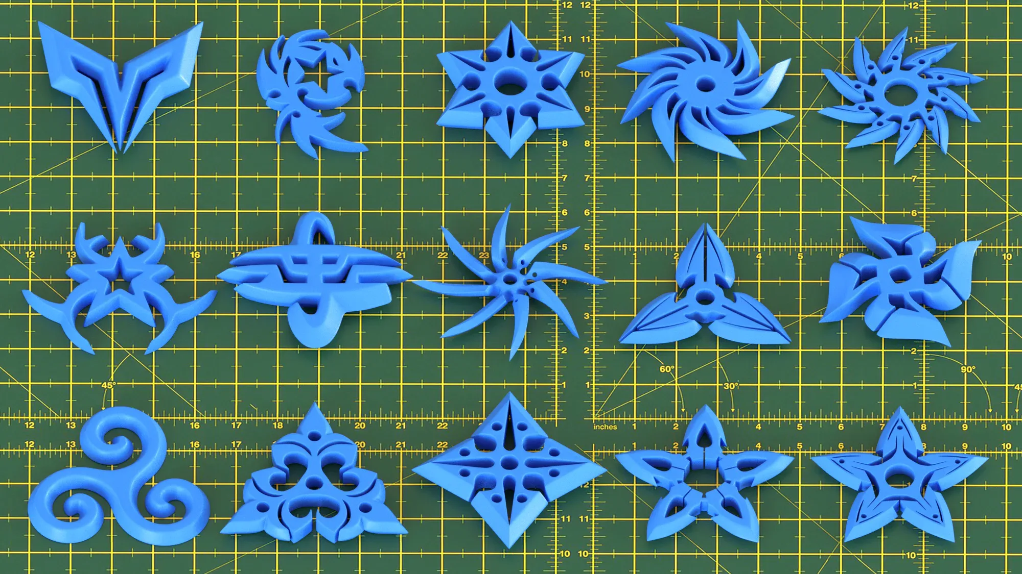 150 Hard Surface Shuriken 3d Print Ready _vol 02