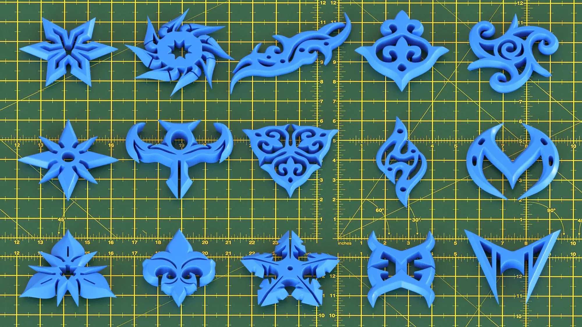 150 Hard Surface Shuriken 3d Print Ready _vol 02