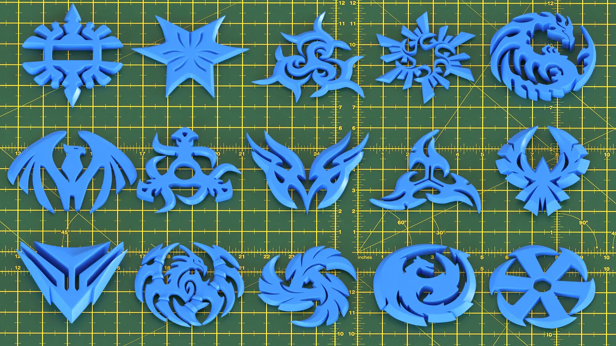 150 Hard Surface Shuriken 3d Print Ready _vol 02