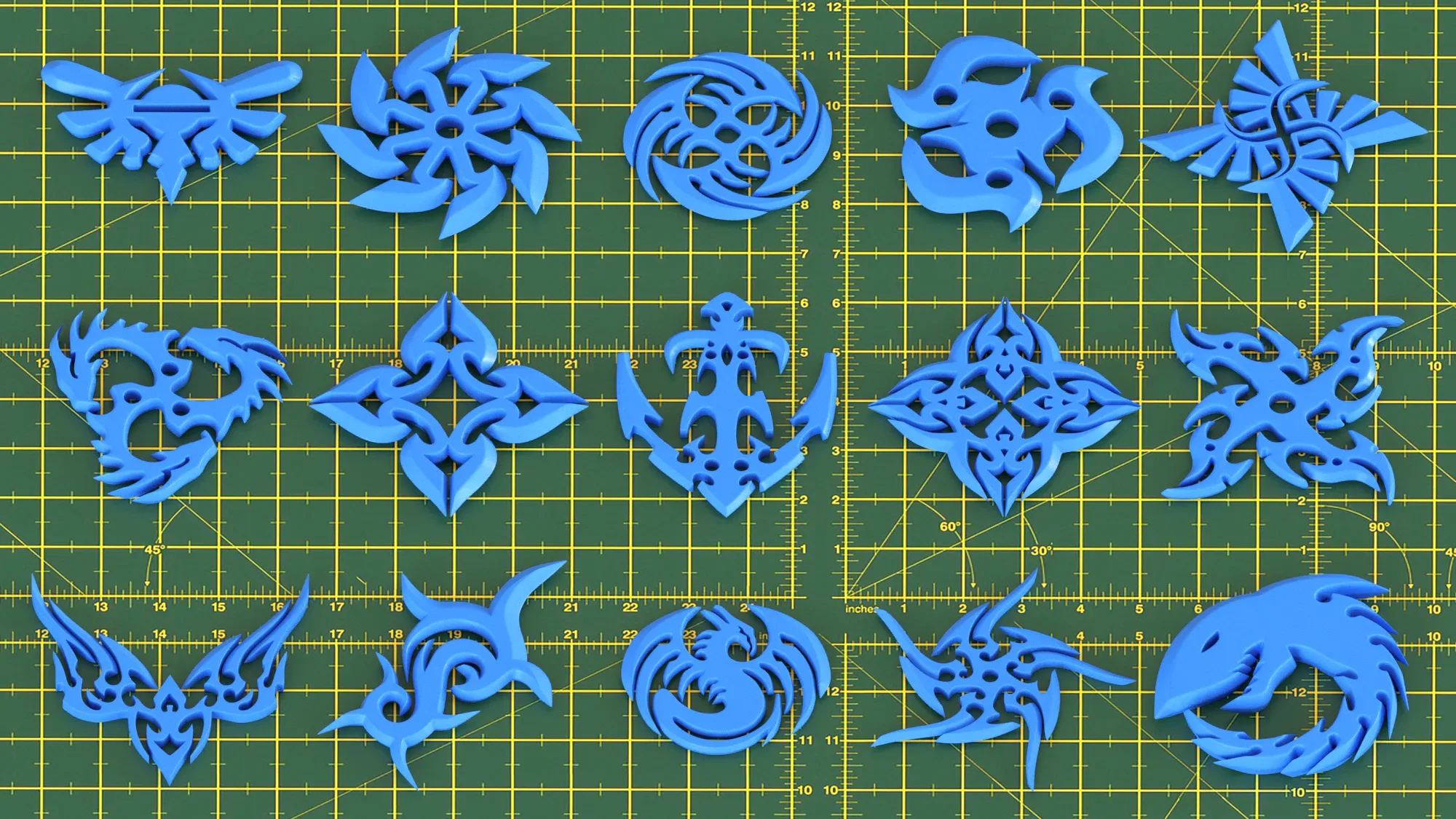 150 Hard Surface Shuriken 3d Print Ready _vol 02