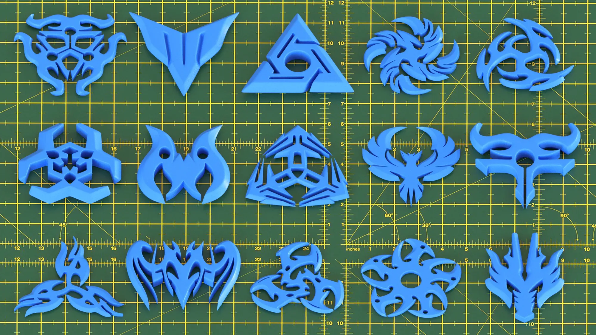 150 Hard Surface Shuriken 3d Print Ready _vol 02