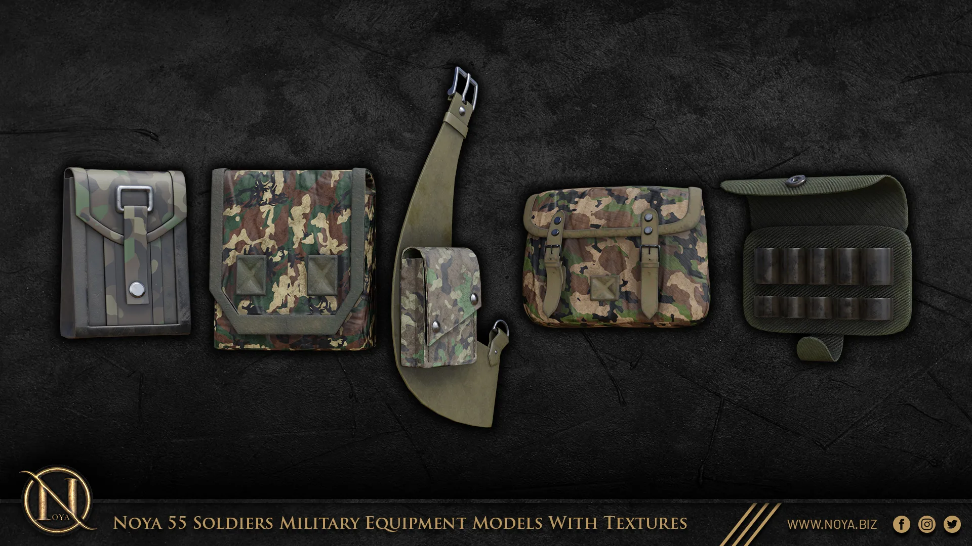 55 Soldiers Military Equipment Models With Textures