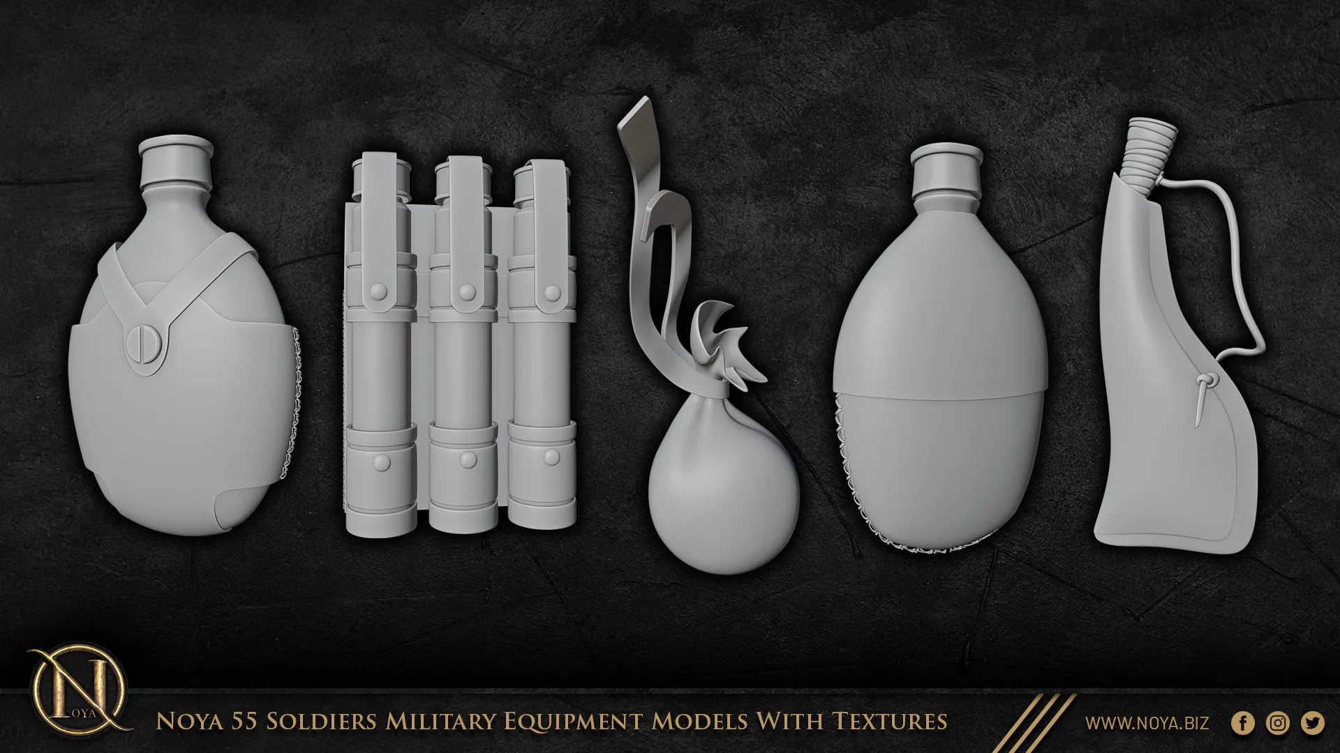 55 Soldiers Military Equipment Models With Textures