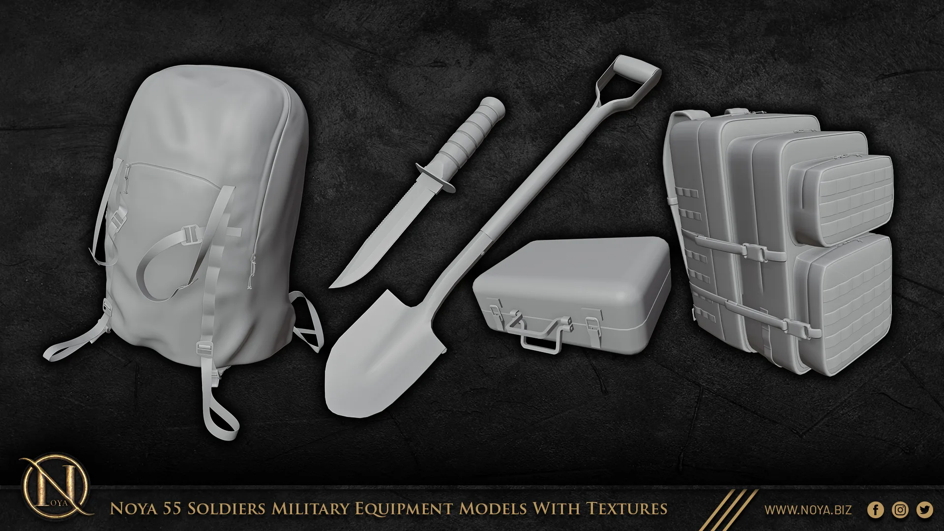 55 Soldiers Military Equipment Models With Textures