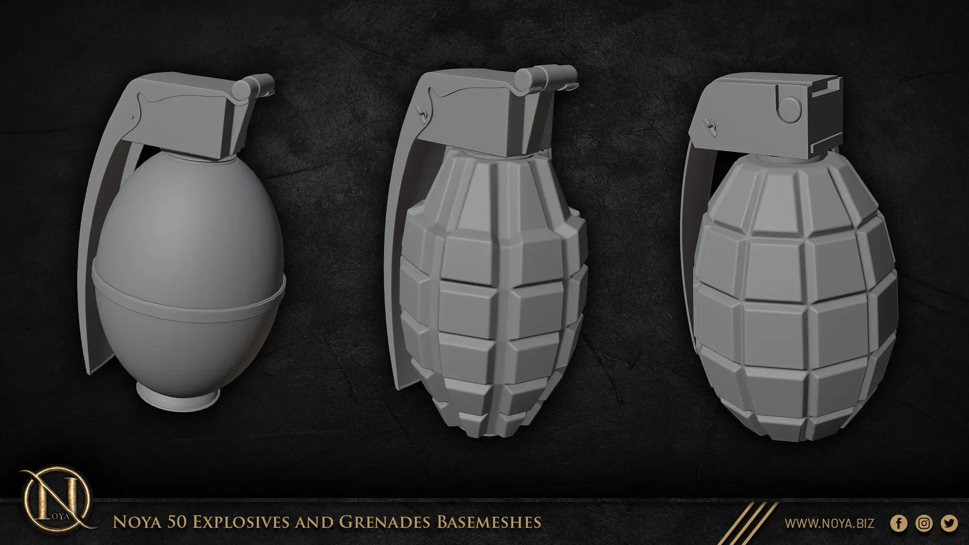 Noya 50 Explosives and Grenades Basemeshes