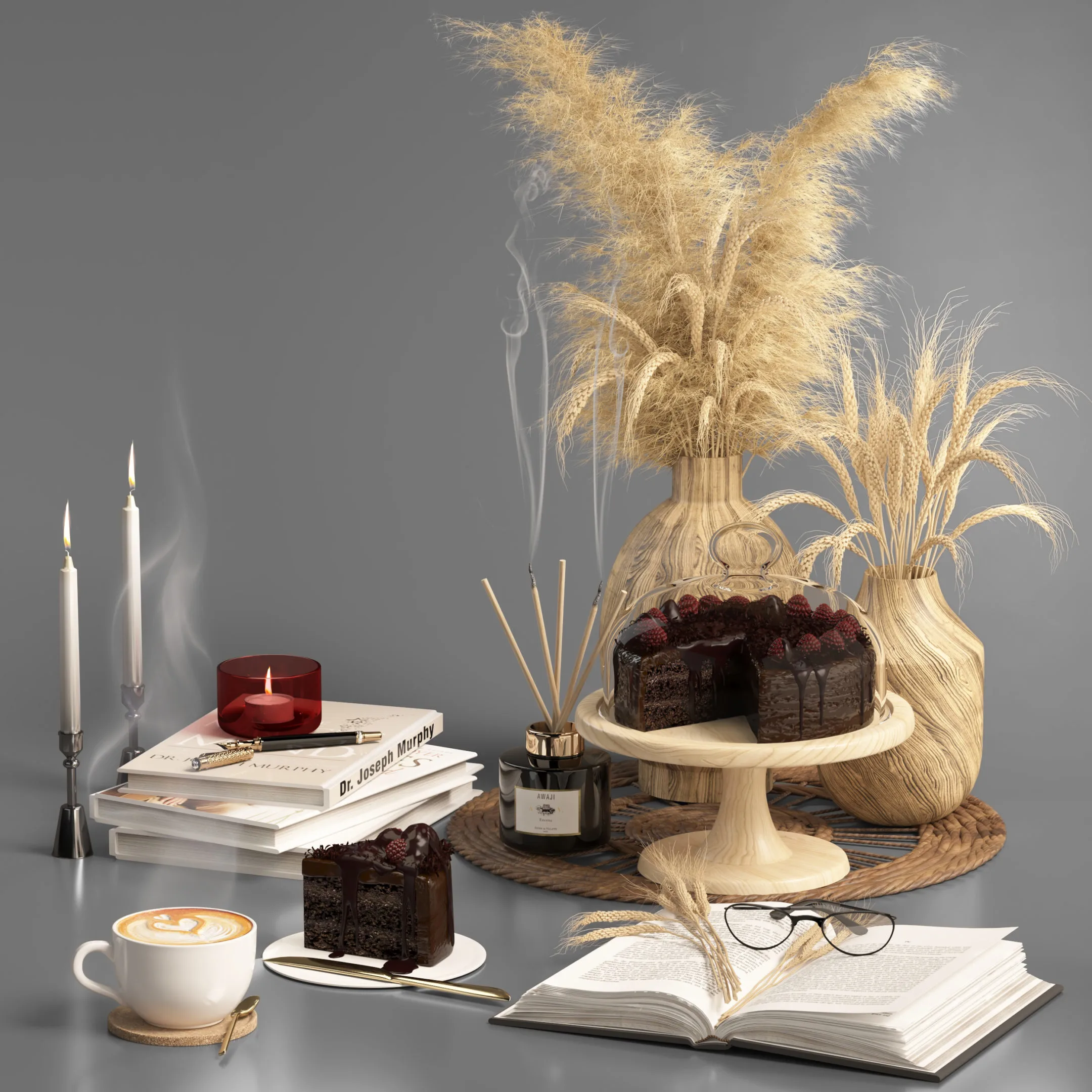 Decorative set pampas &amp; wheat-07