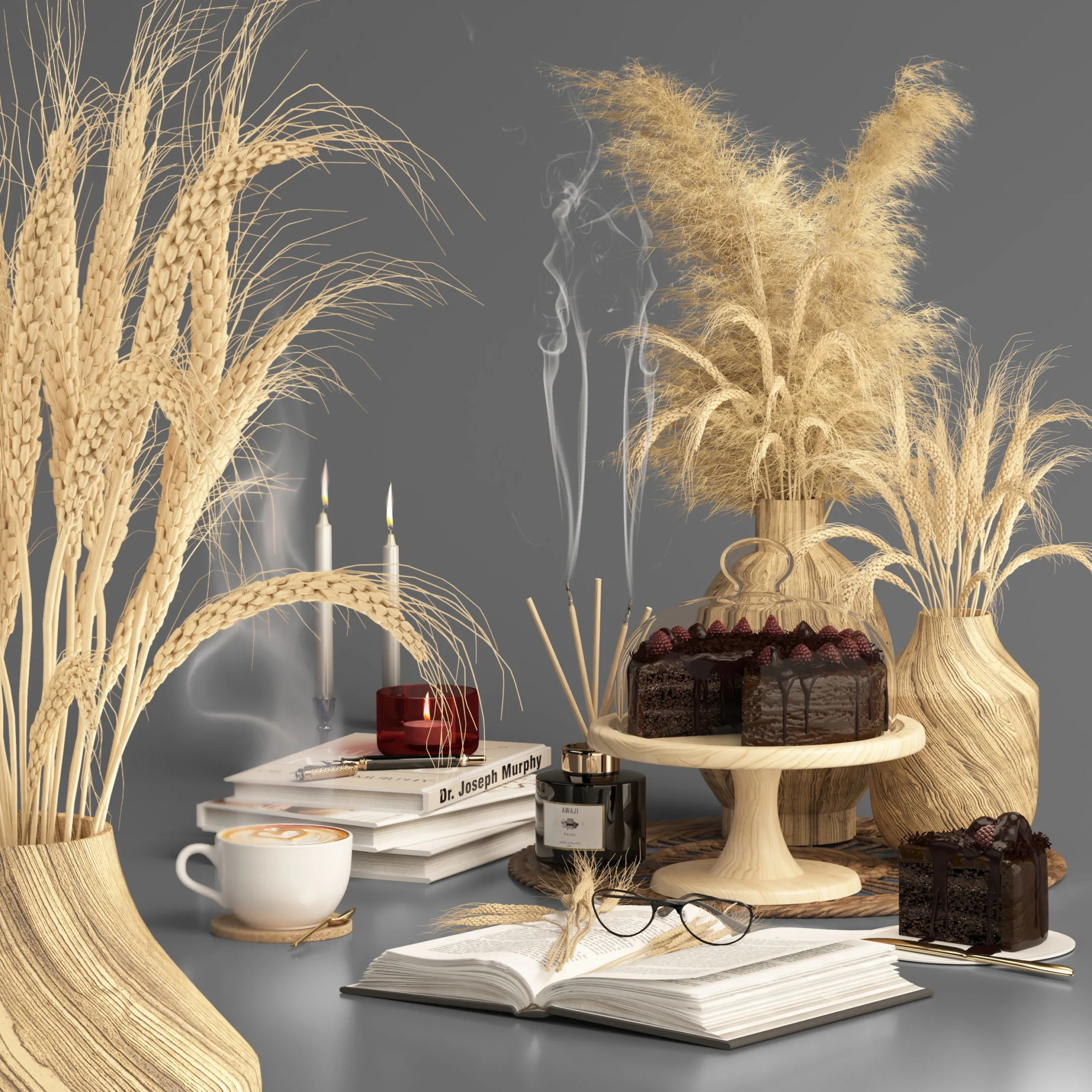 Decorative set pampas &amp; wheat-07