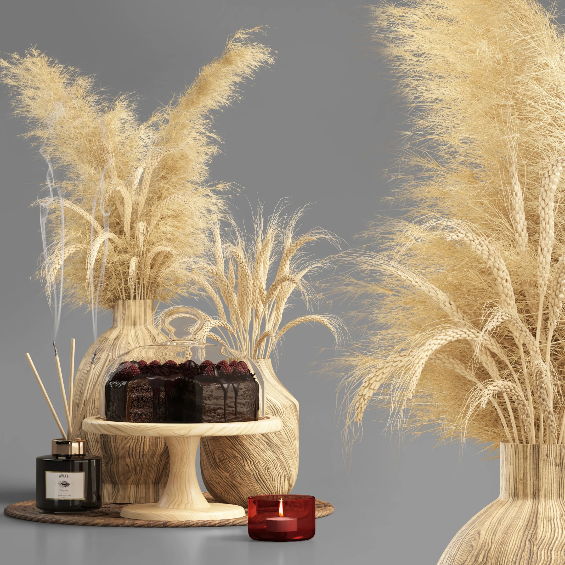 Decorative set pampas &amp; wheat-07