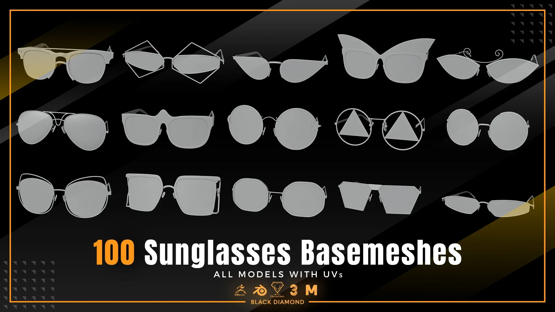 100 Sunglasses Basemeshes