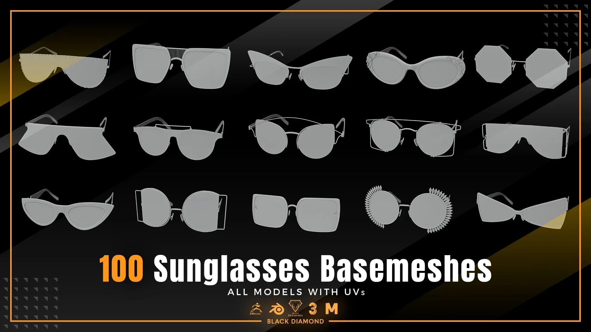 100 Sunglasses Basemeshes